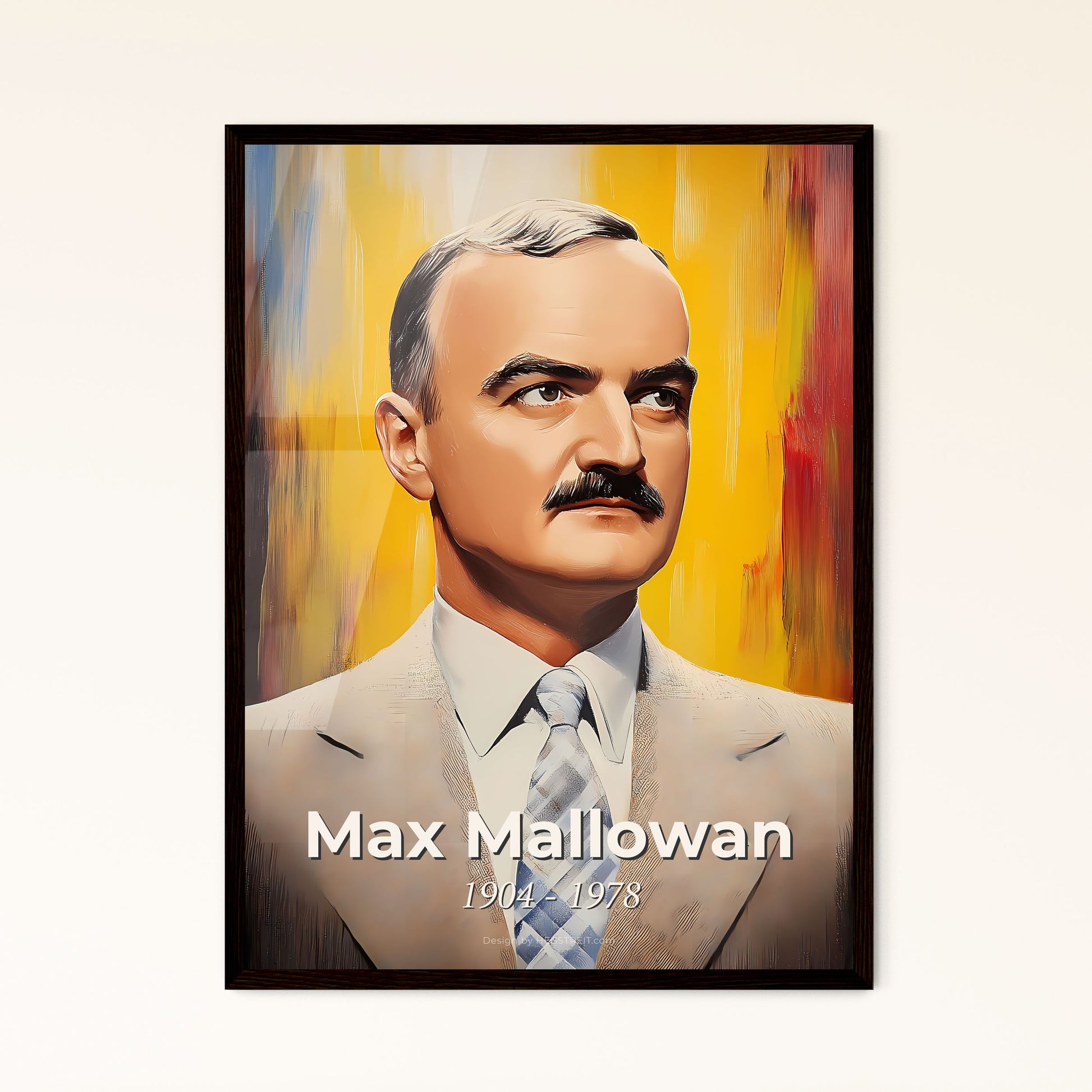 Portrait of Max Mallowan, 1904 - 1978. Impressionistic painting of a man in a suit and tie.