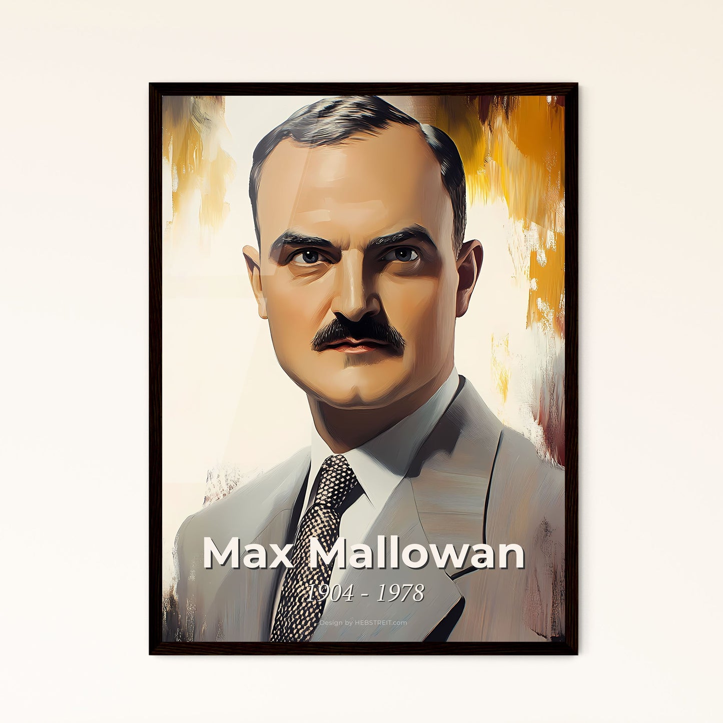 Portrait of Max Mallowan, 1904 - 1978. Impressionistic painting of a man with a mustache.