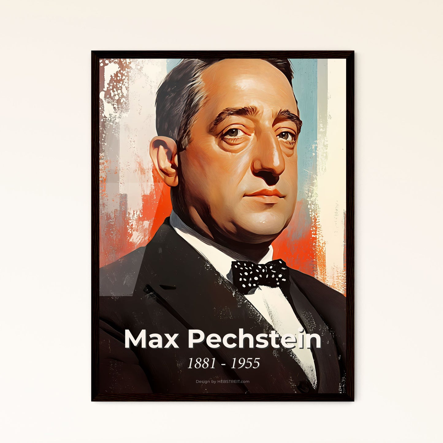 Portrait of Max Pechstein, 1881 - 1955. Impressionistic painting of a man in a suit and bow tie.