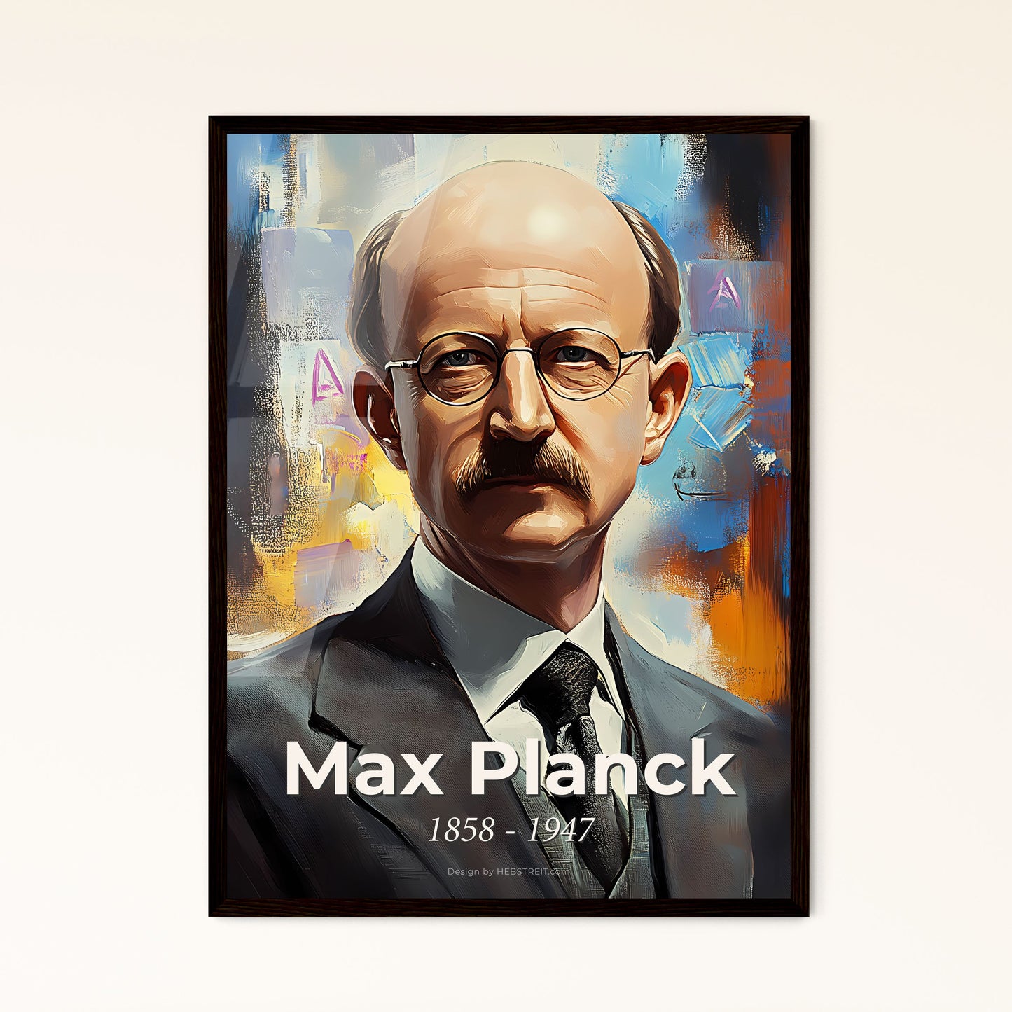 Portrait of Max Planck, 1858 - 1947. Impressionistic painting of a man in a suit and tie.