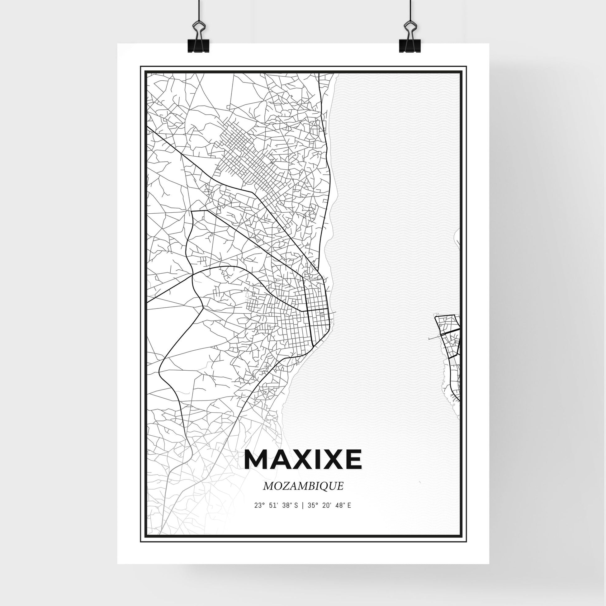 Maxixe Mozambique - Premium City Map Poster