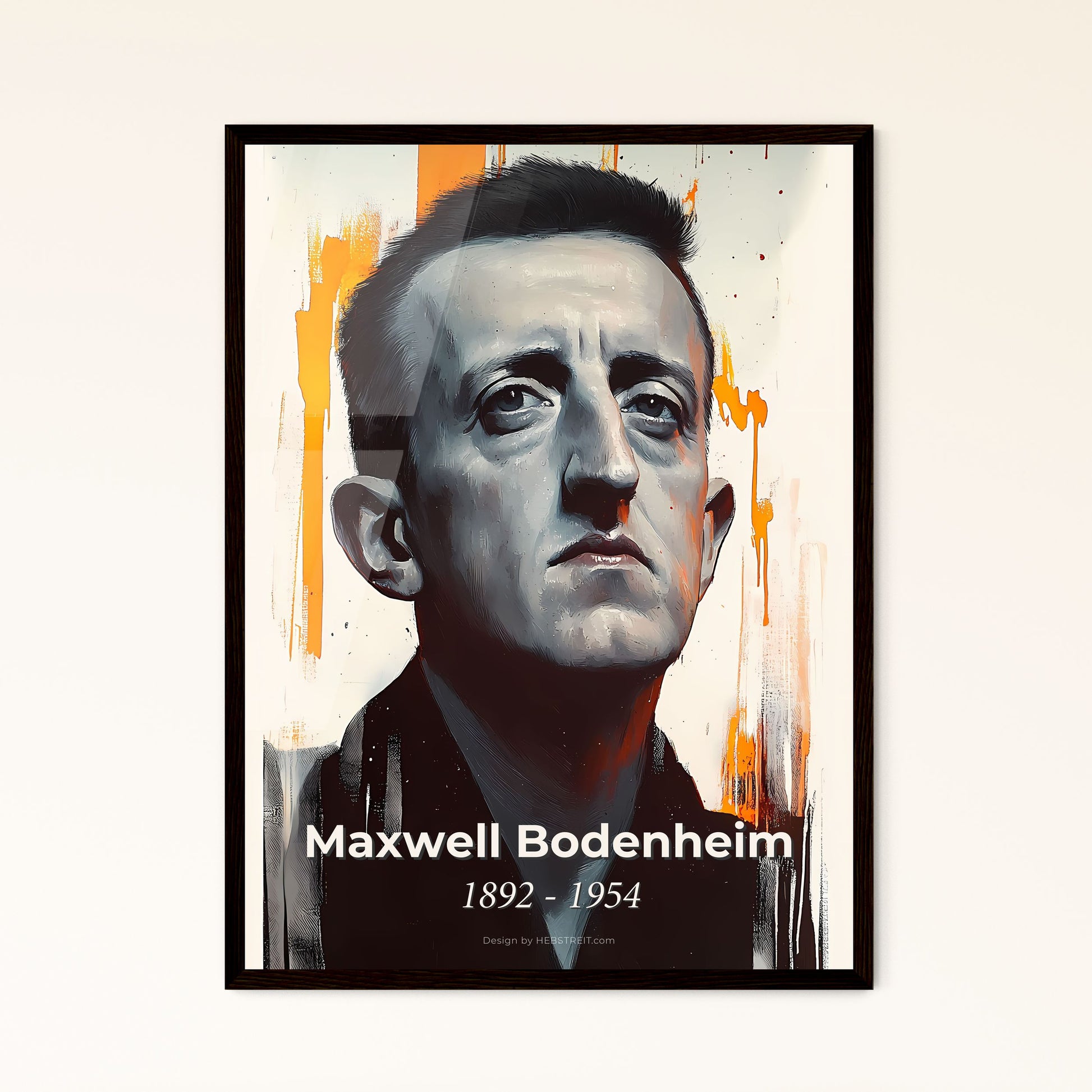 Portrait of Maxwell Bodenheim, 1892 - 1954. Impressionistic painting of a man with short hair wearing a black shirt.