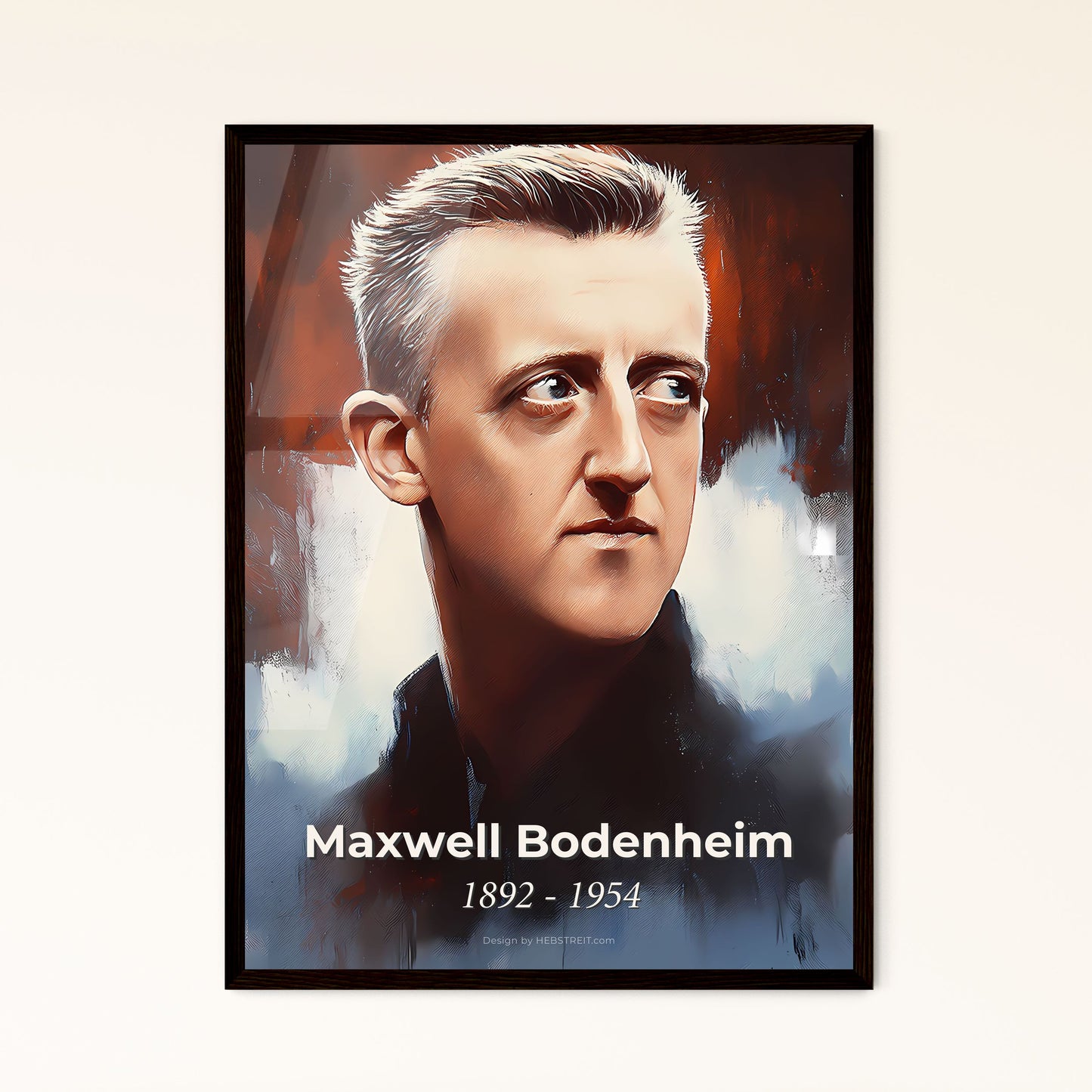 Portrait of Maxwell Bodenheim, 1892 - 1954. Impressionistic painting of a man looking to the side.