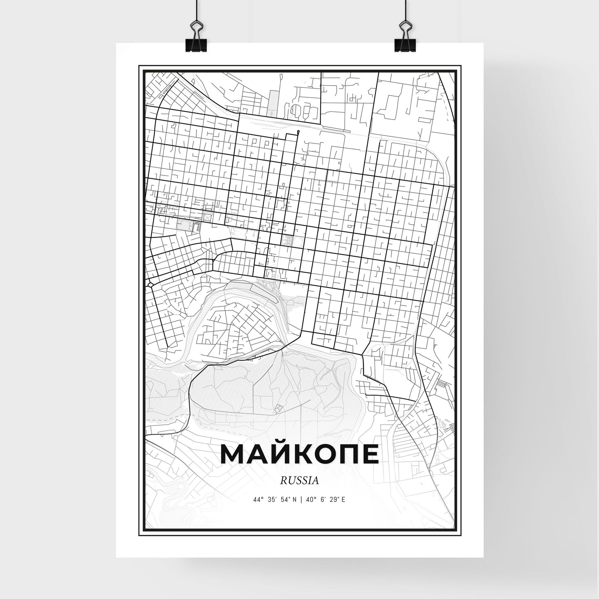 Maykop Russia - Premium City Map Poster