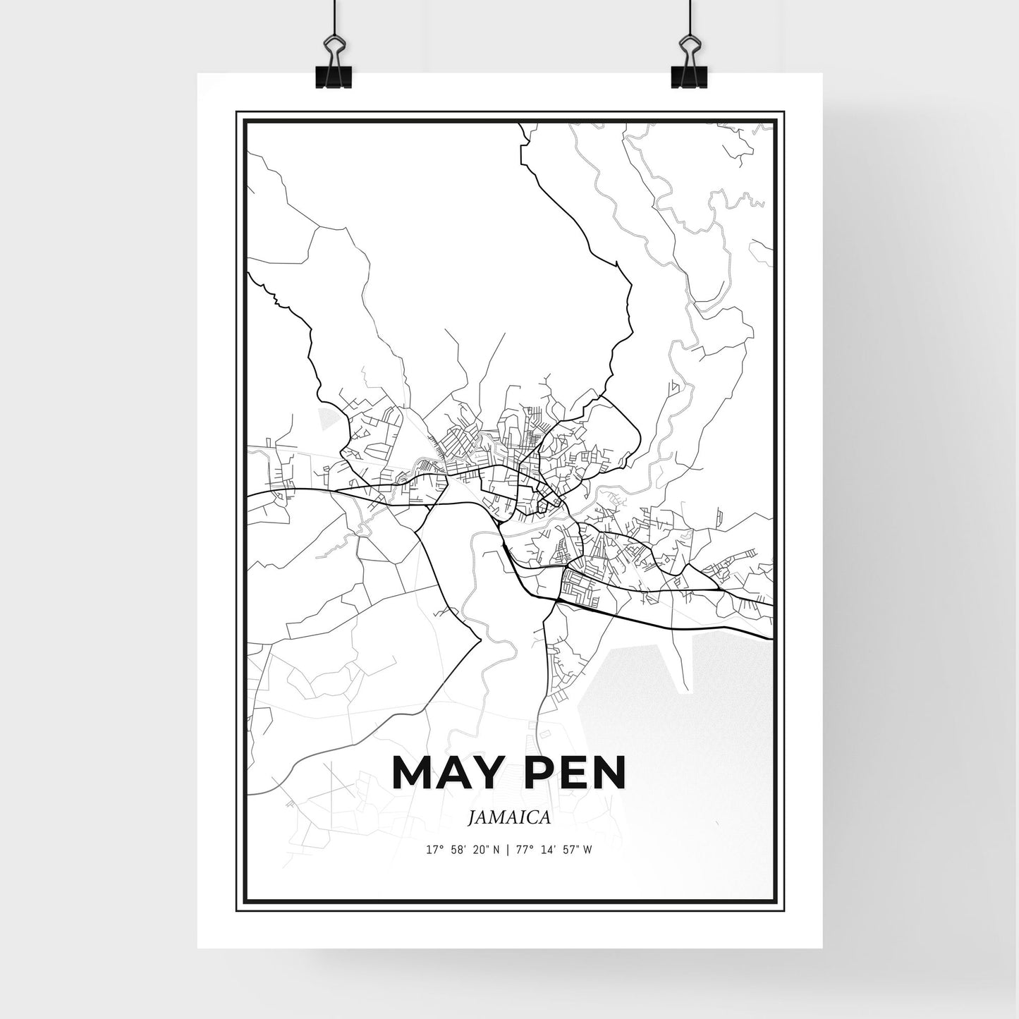 May Pen Jamaica - Premium City Map Poster