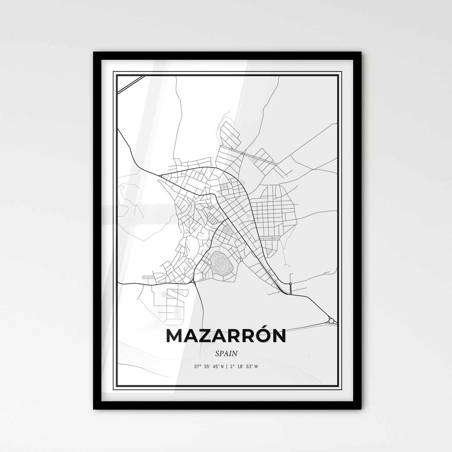 Mazarrón Spain - Scandinavian Style City Map for Modern Home Decor