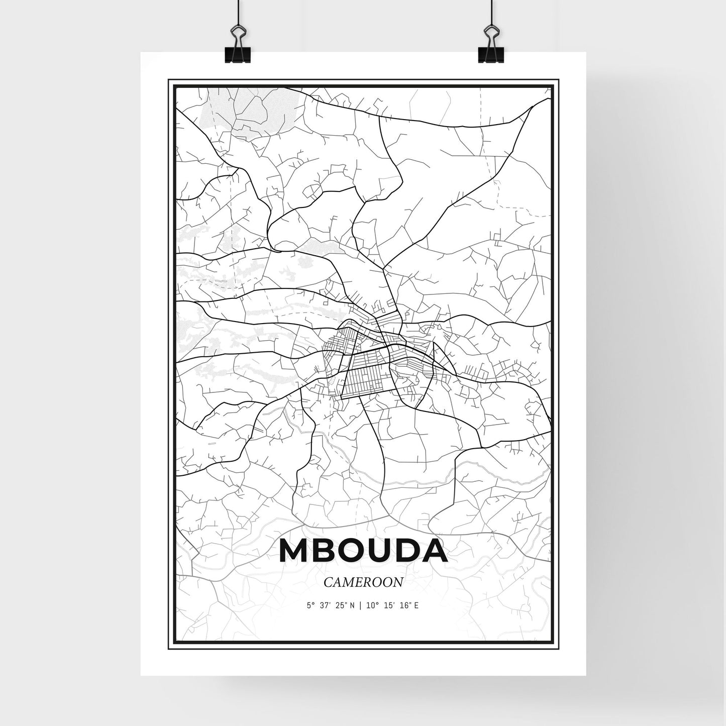 Mbouda Cameroon - Premium City Map Poster