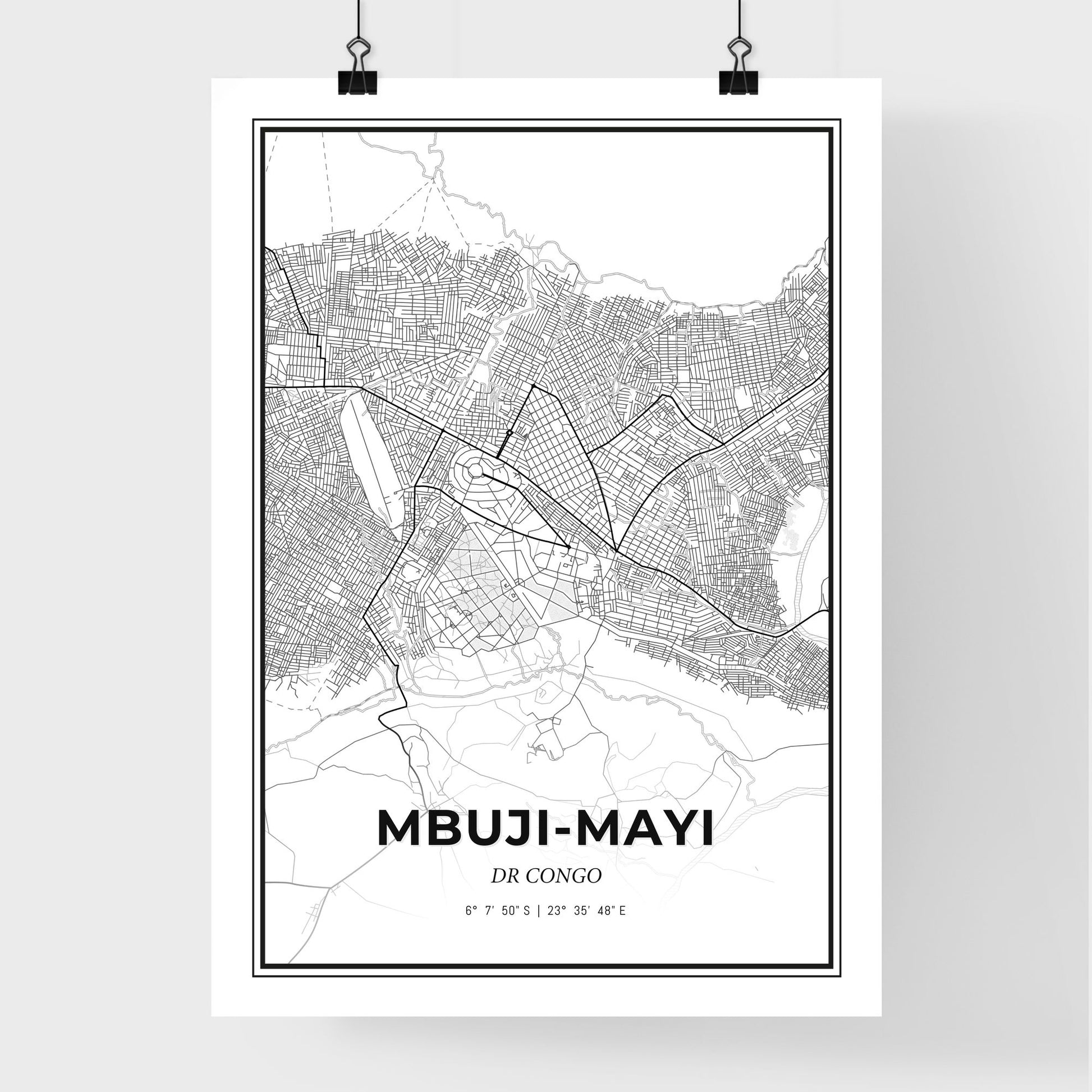 Mbuji-Mayi DR Congo - Premium City Map Poster