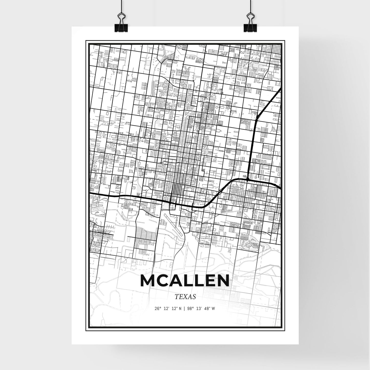 McAllen Texas - Premium City Map Poster