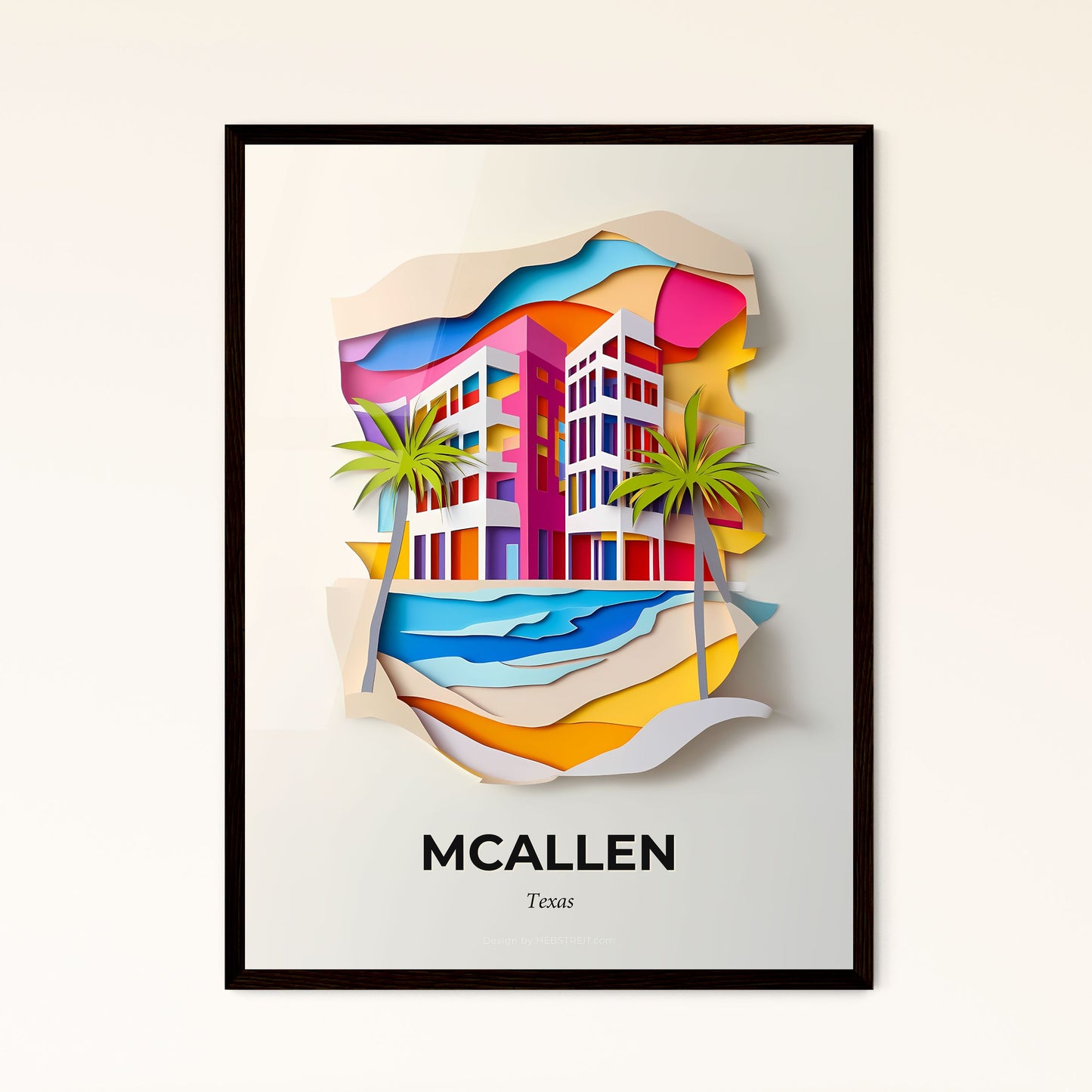 Vivid McAllen, Texas - a paper cut of a building on a beach