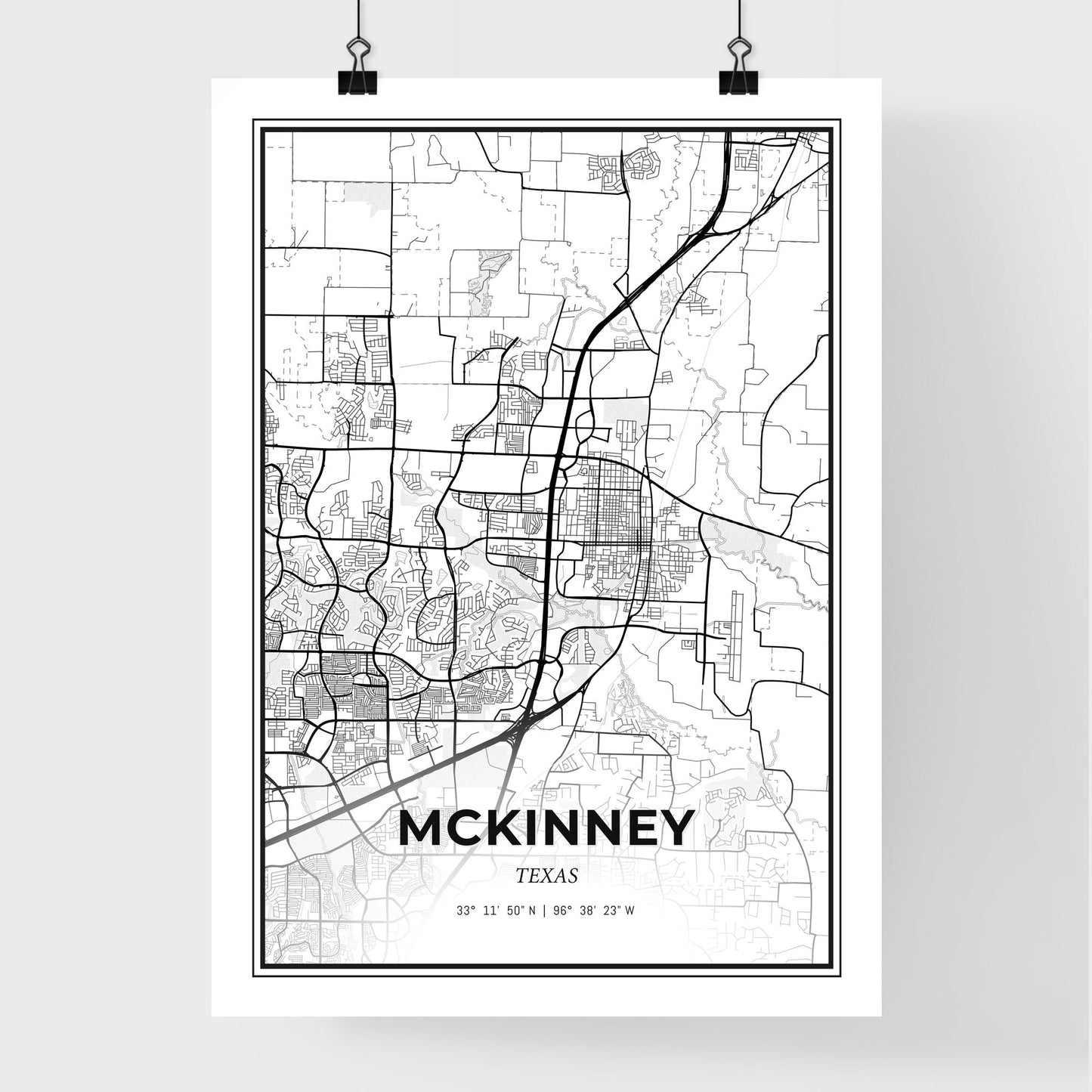 McKinney Texas - Premium City Map Poster