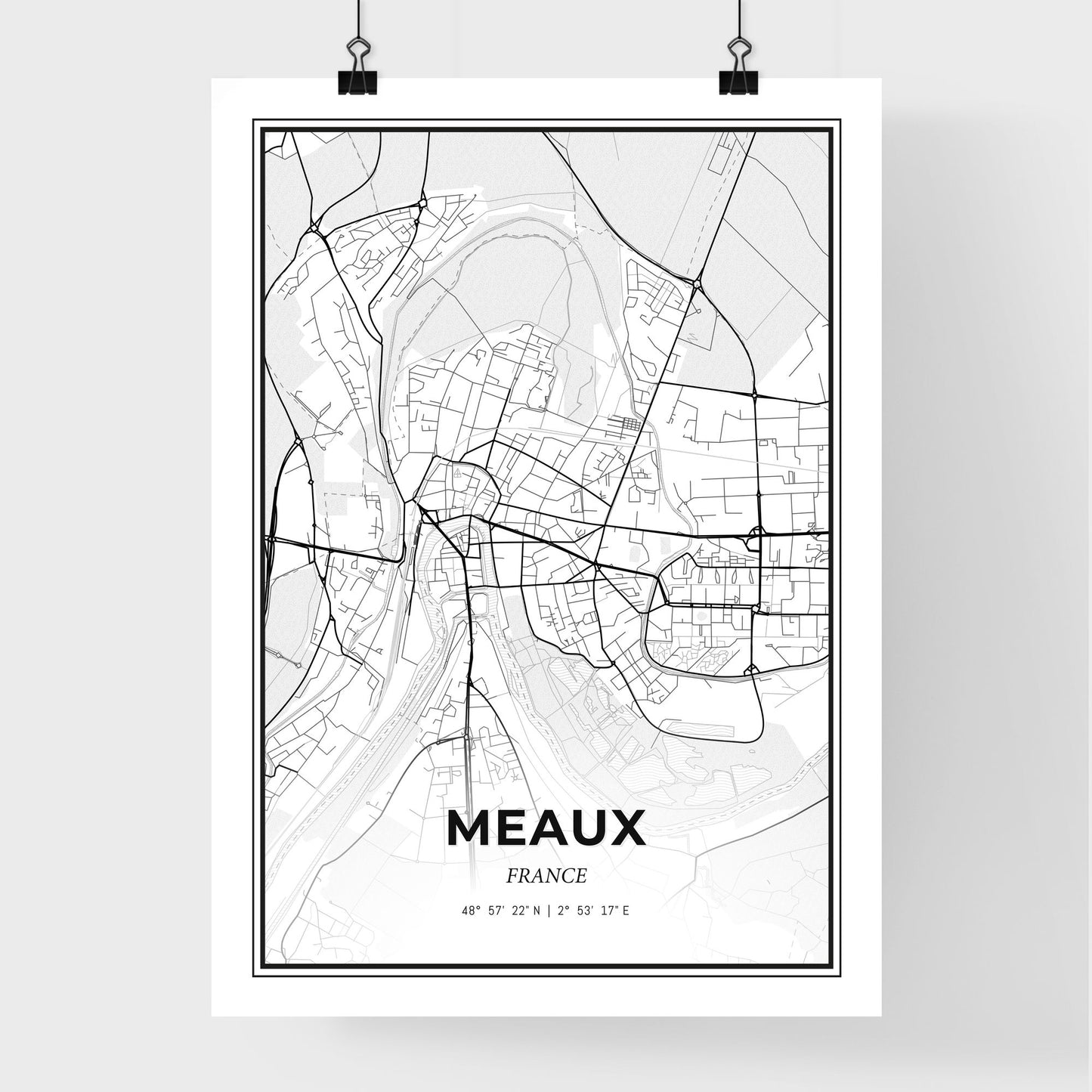 Meaux France - Premium City Map Poster