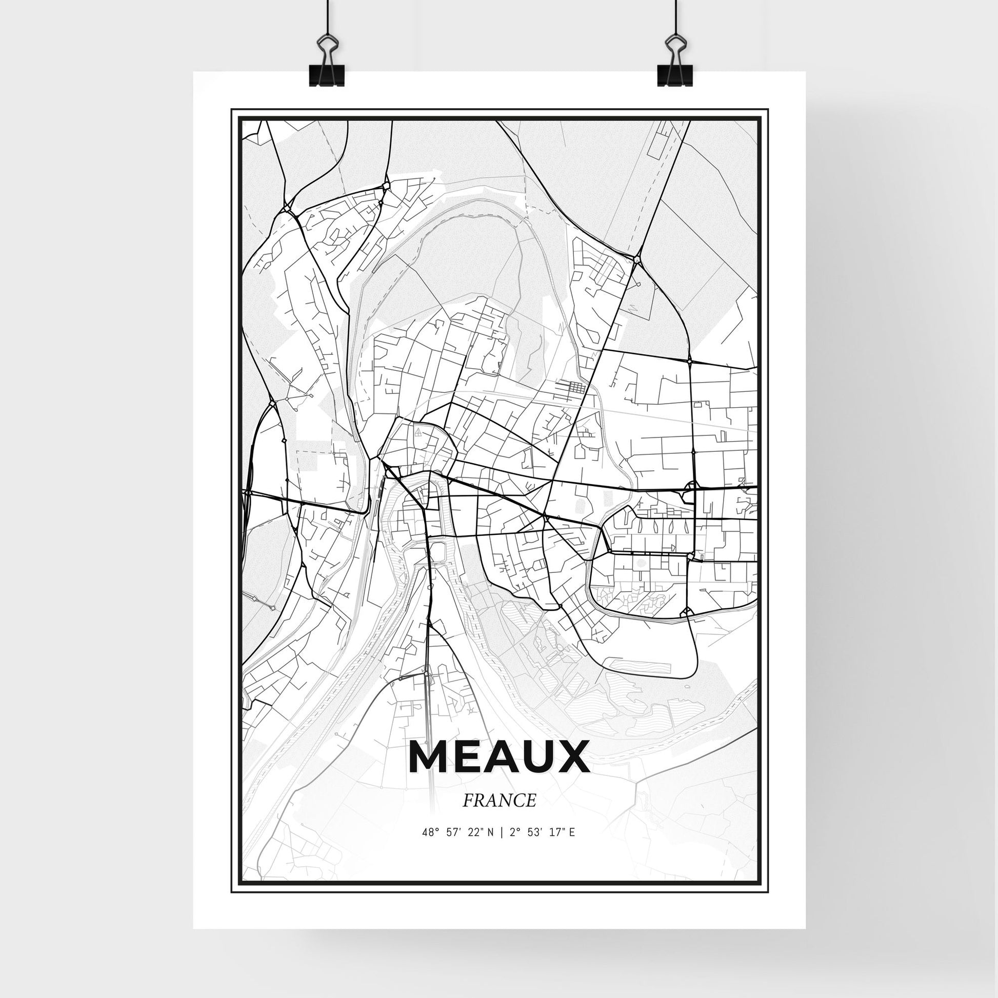 Meaux France - Premium City Map Poster