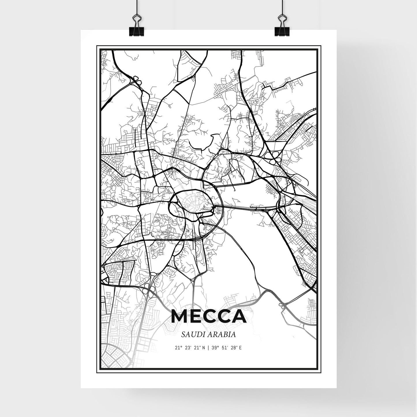 Mecca Saudi Arabia - Premium City Map Poster