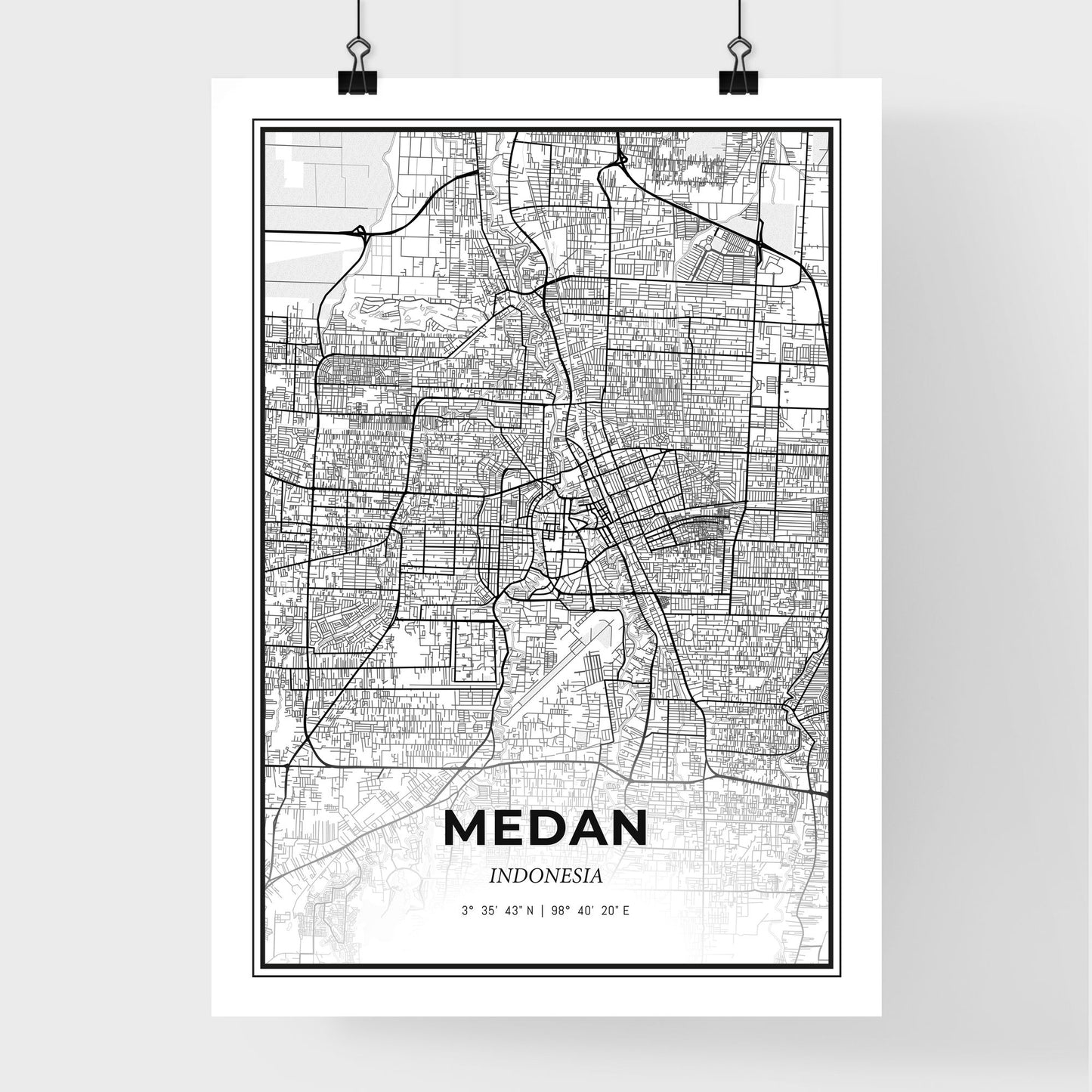 Medan Indonesia - Premium City Map Poster