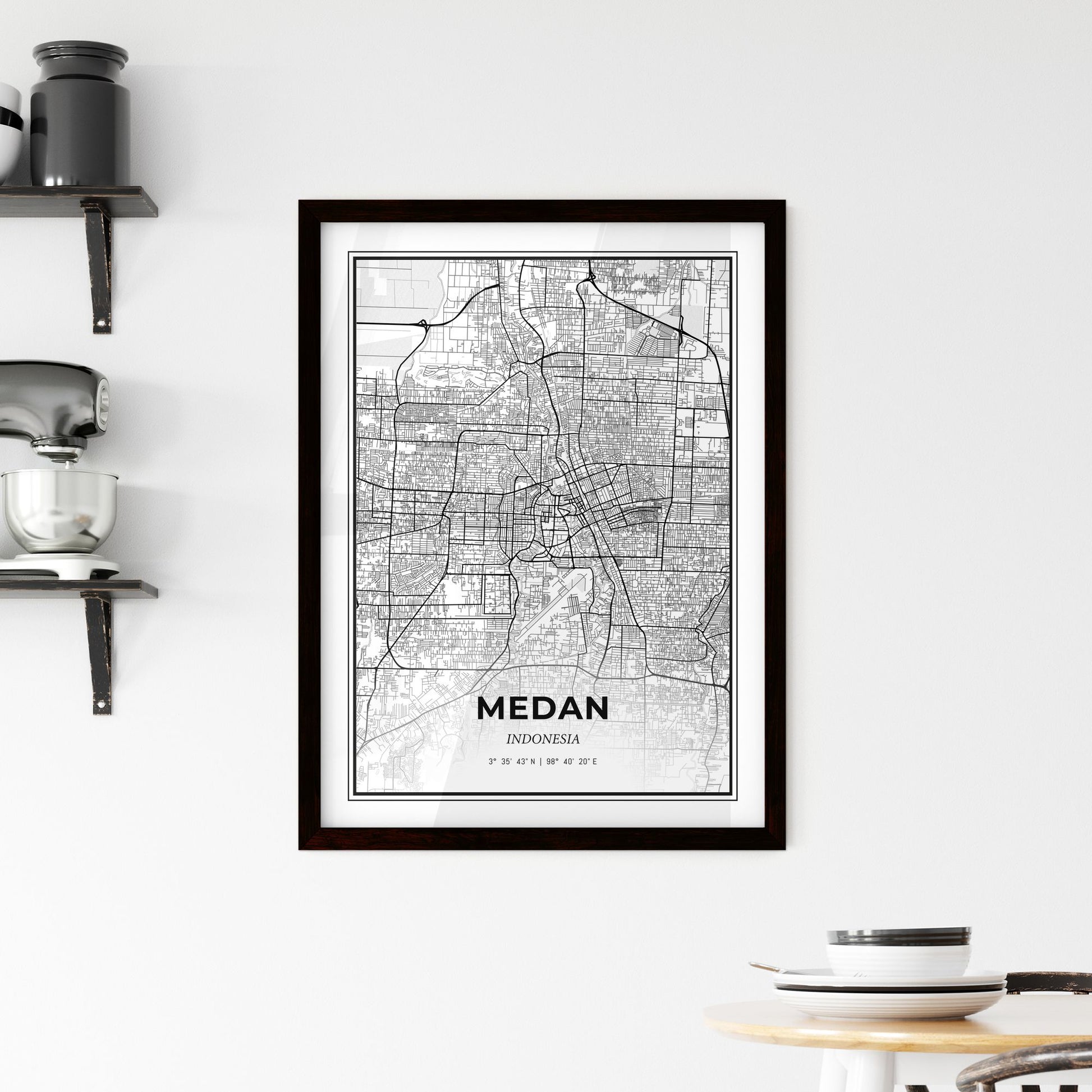 Medan Indonesia - Minimal City Map