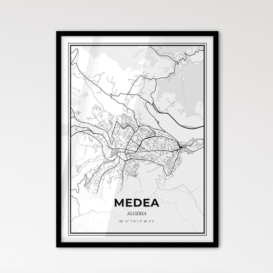 Medea Algeria - Scandinavian Style City Map for Modern Home Decor