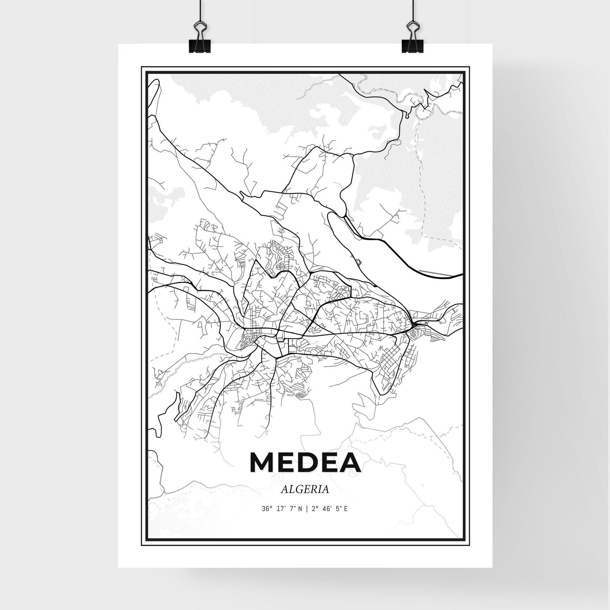 Medea Algeria - Premium City Map Poster