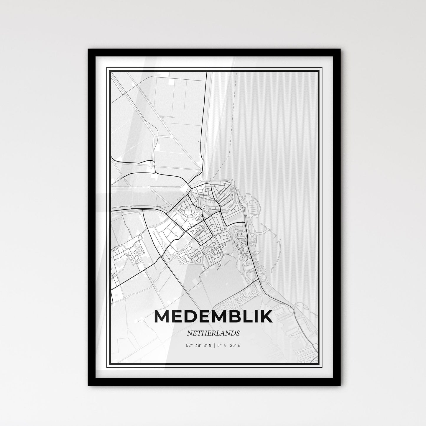  Medemblik Netherlands - Scandinavian Style City Map for Modern Home Decor