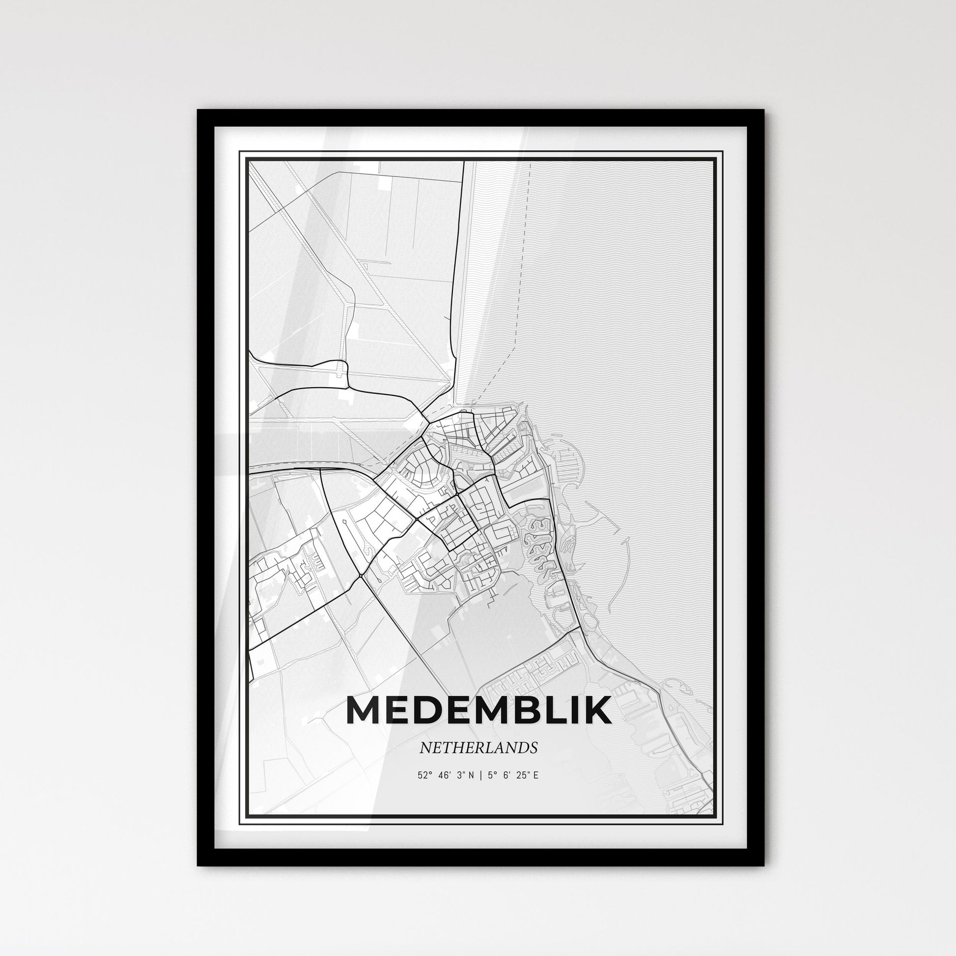  Medemblik Netherlands - Scandinavian Style City Map for Modern Home Decor