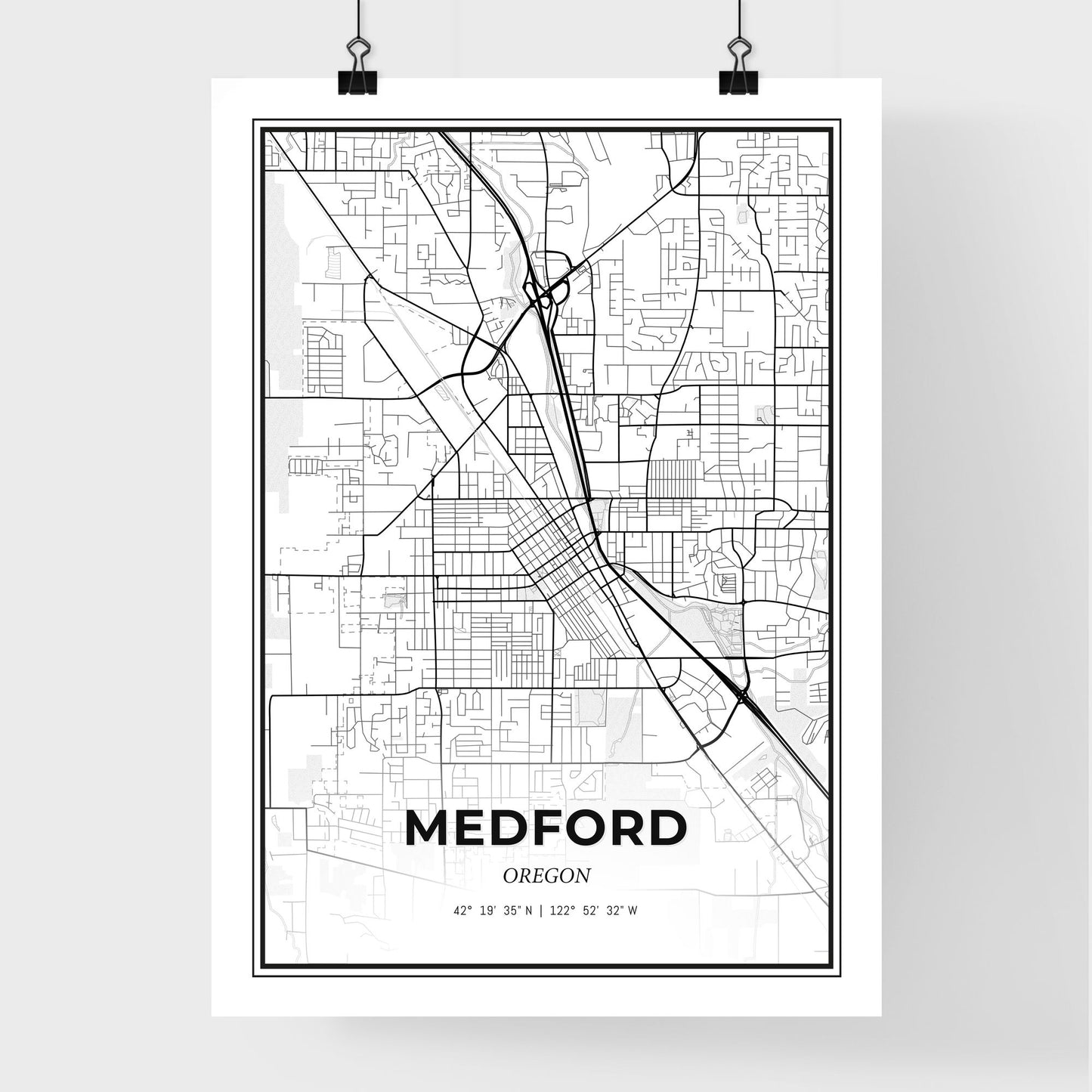 Medford Oregon - Premium City Map Poster