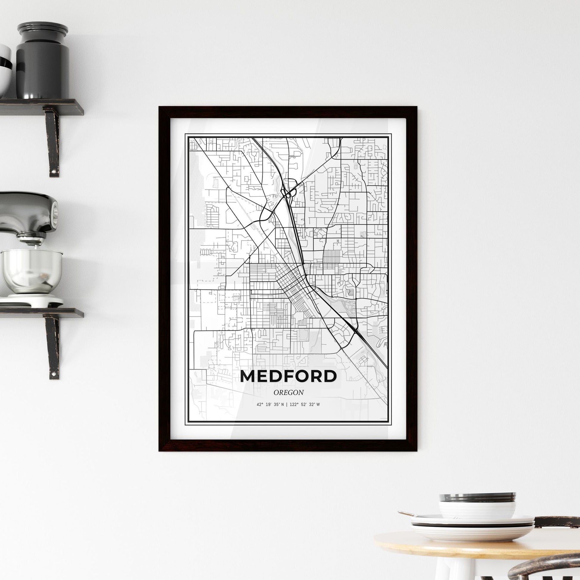 Medford Oregon - Minimal City Map