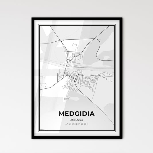 Medgidia Romania - Scandinavian Style City Map for Modern Home Decor