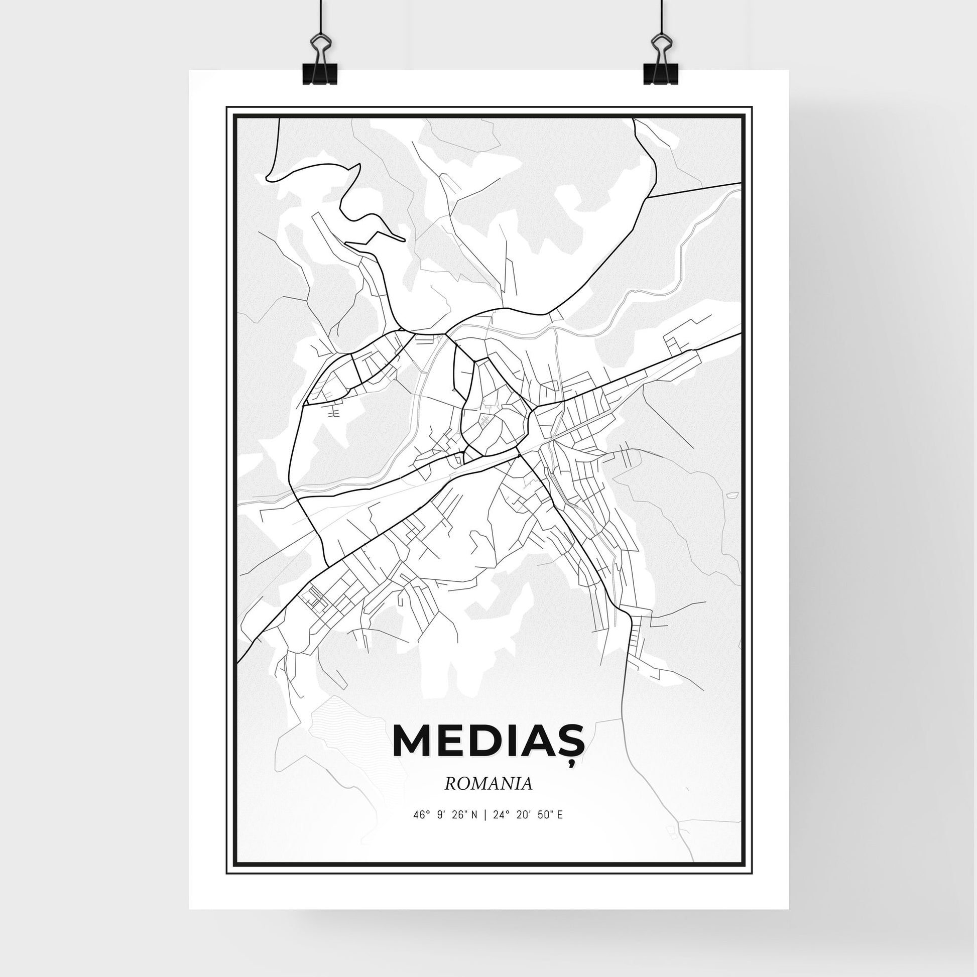 Mediaș Romania - Premium City Map Poster