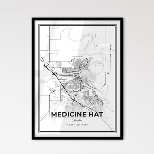 Medicine Hat Canada - Scandinavian Style City Map for Modern Home Decor