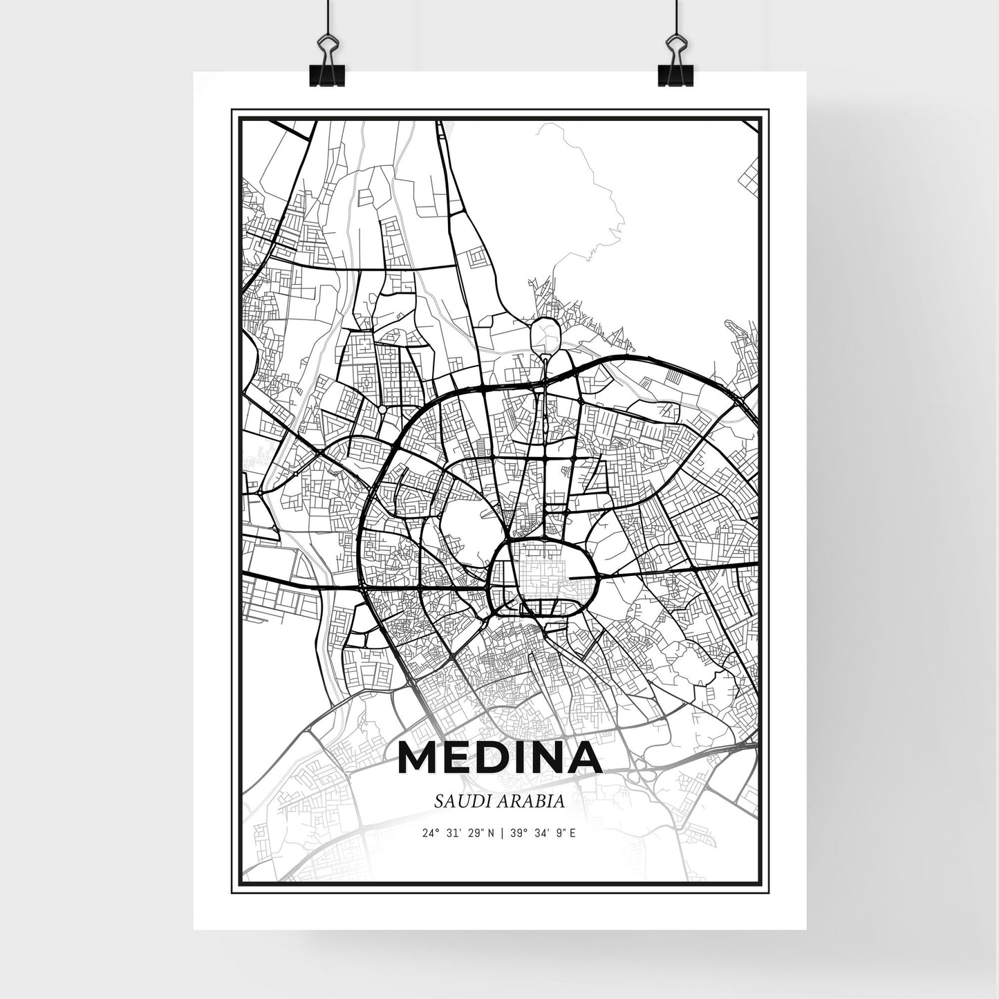 Medina Saudi Arabia - Premium City Map Poster