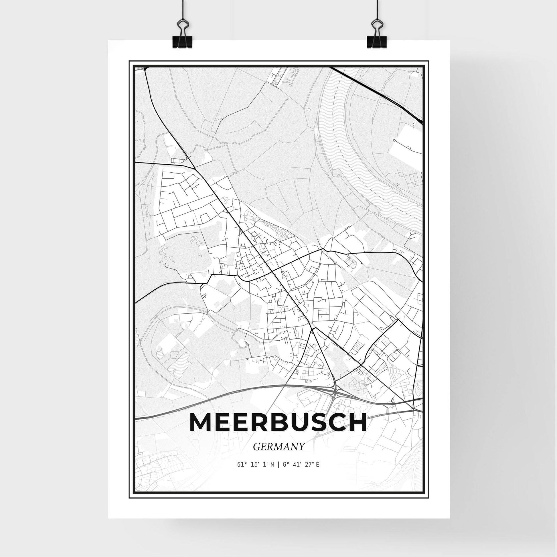 Meerbusch Germany - Premium City Map Poster