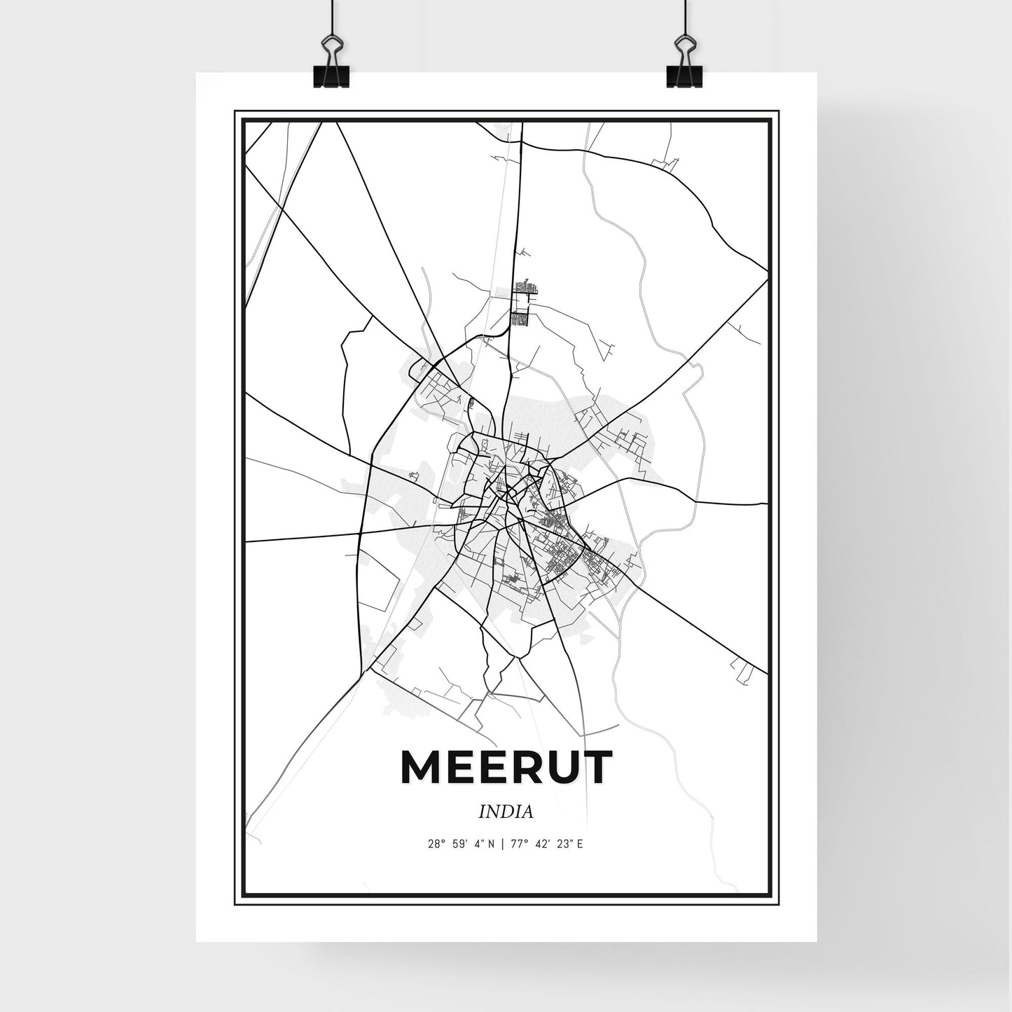 Meerut India - Premium City Map Poster