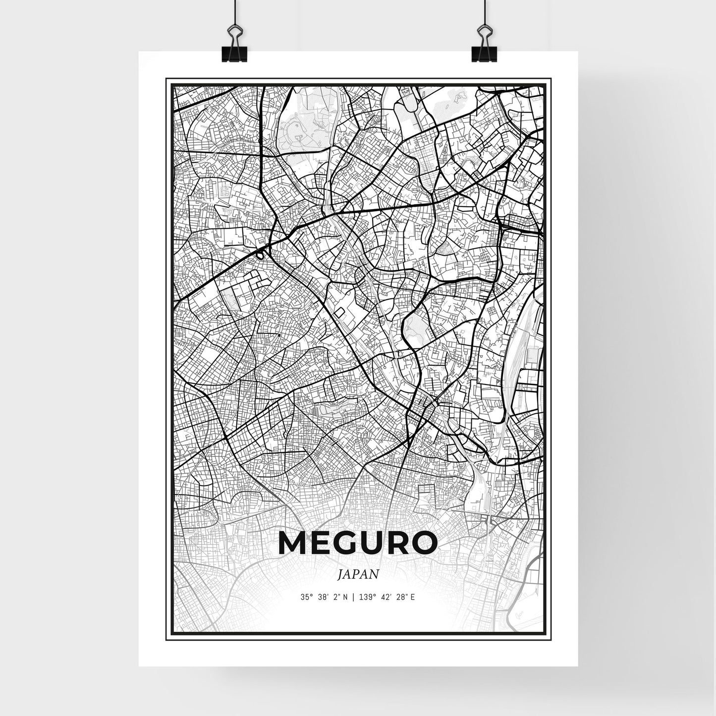 Meguro Japan - Premium City Map Poster