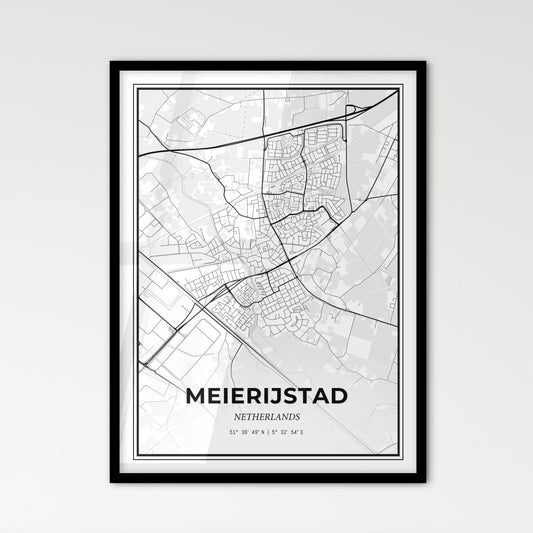  Meierijstad Netherlands - Scandinavian Style City Map for Modern Home Decor