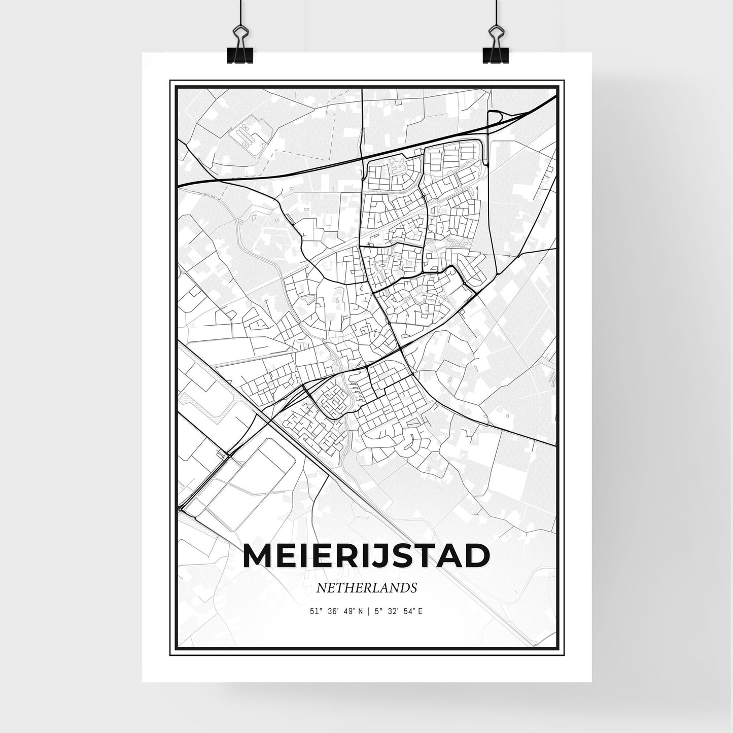  Meierijstad Netherlands - Premium City Map Poster