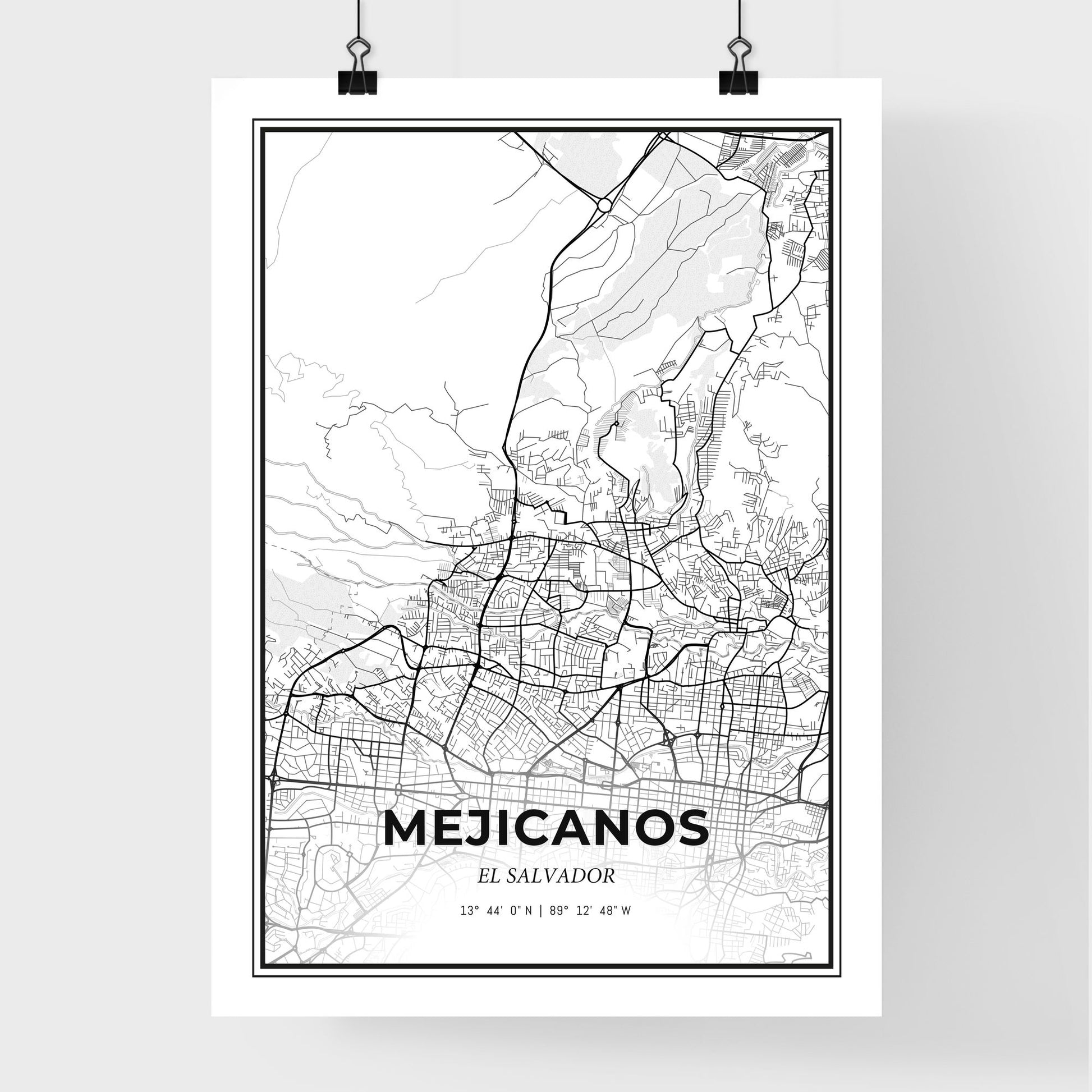 Mejicanos El Salvador - Premium City Map Poster