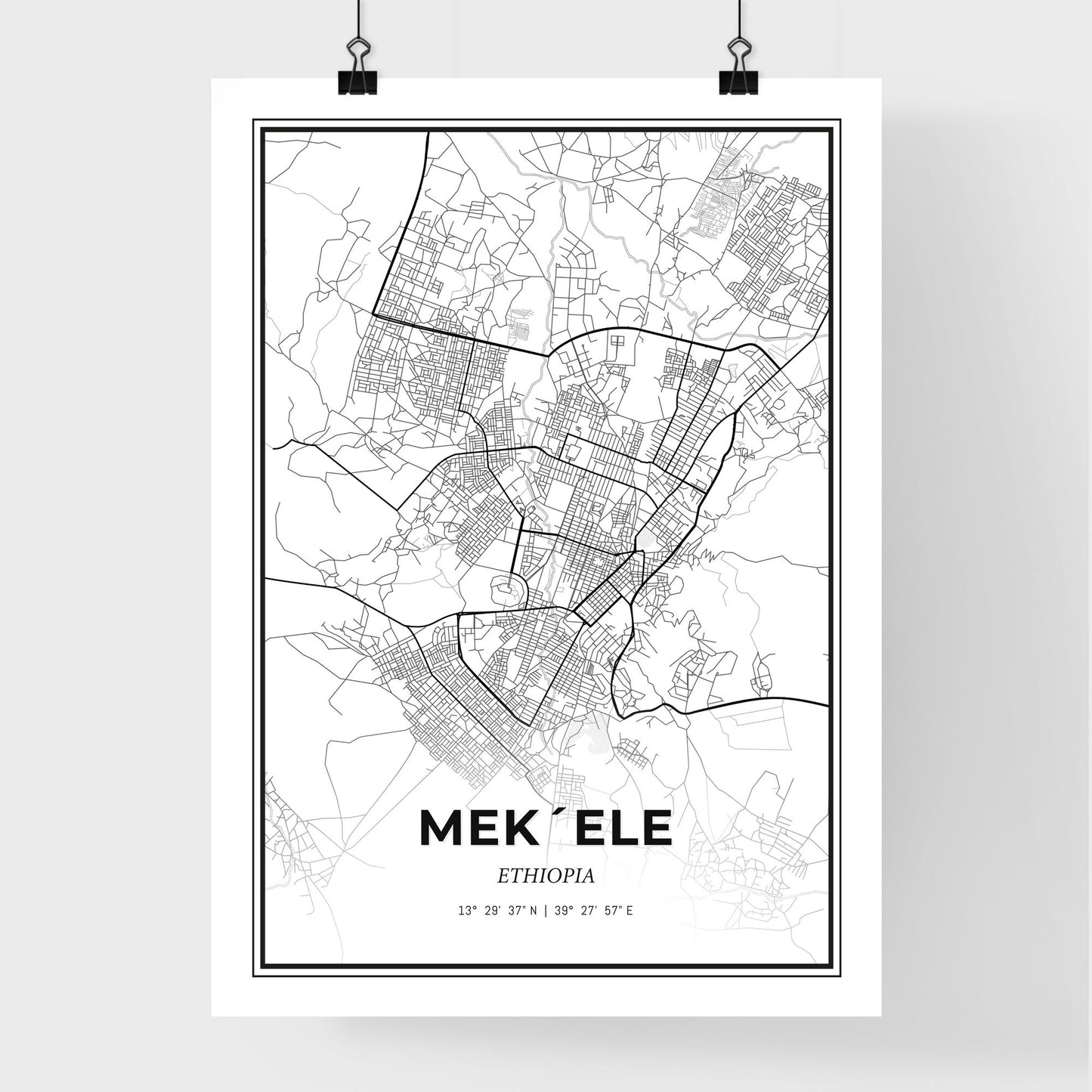 Mek´ele Ethiopia - Premium City Map Poster