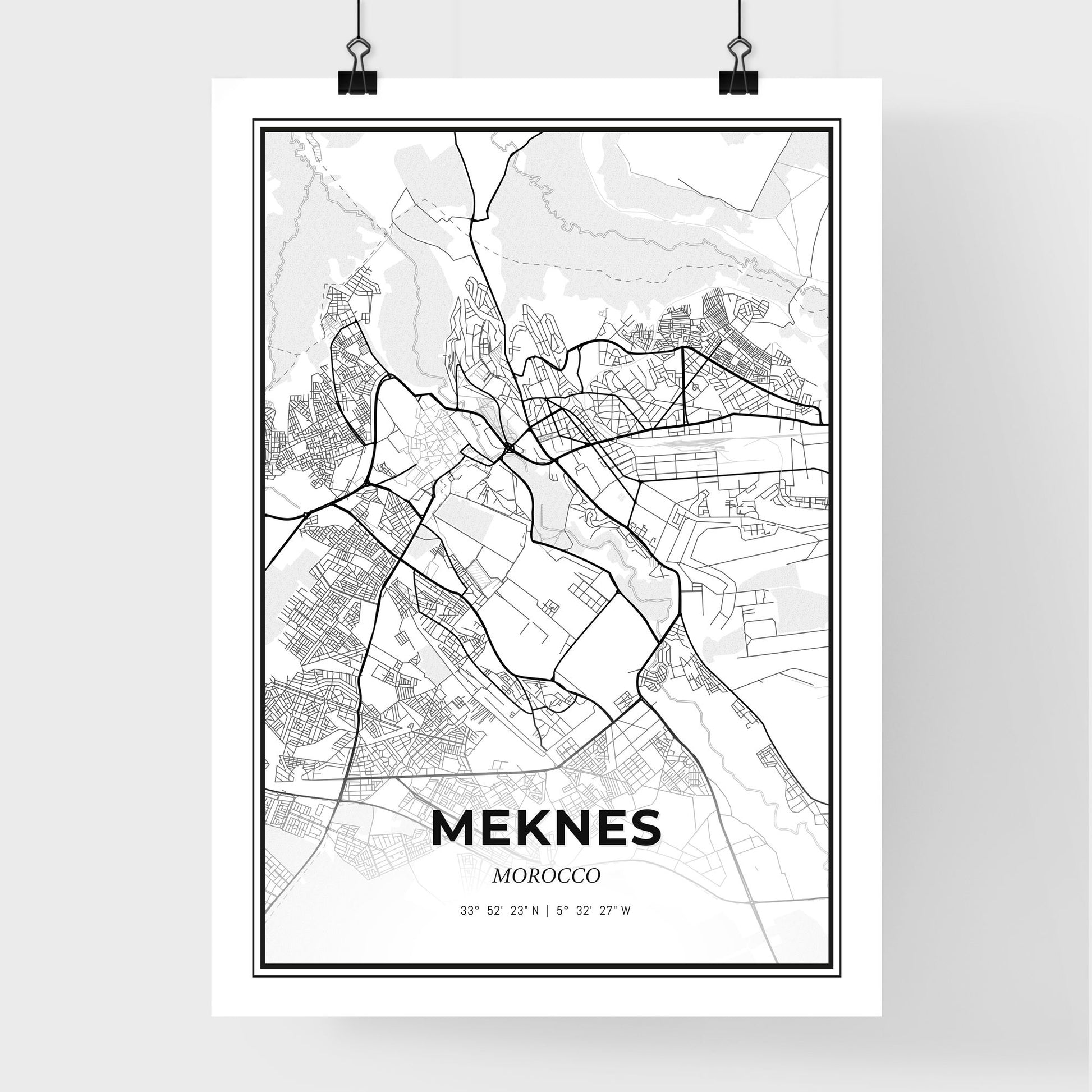 Meknes Morocco - Premium City Map Poster