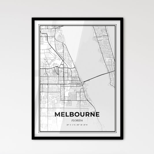 Melbourne Florida - Scandinavian Style City Map for Modern Home Decor