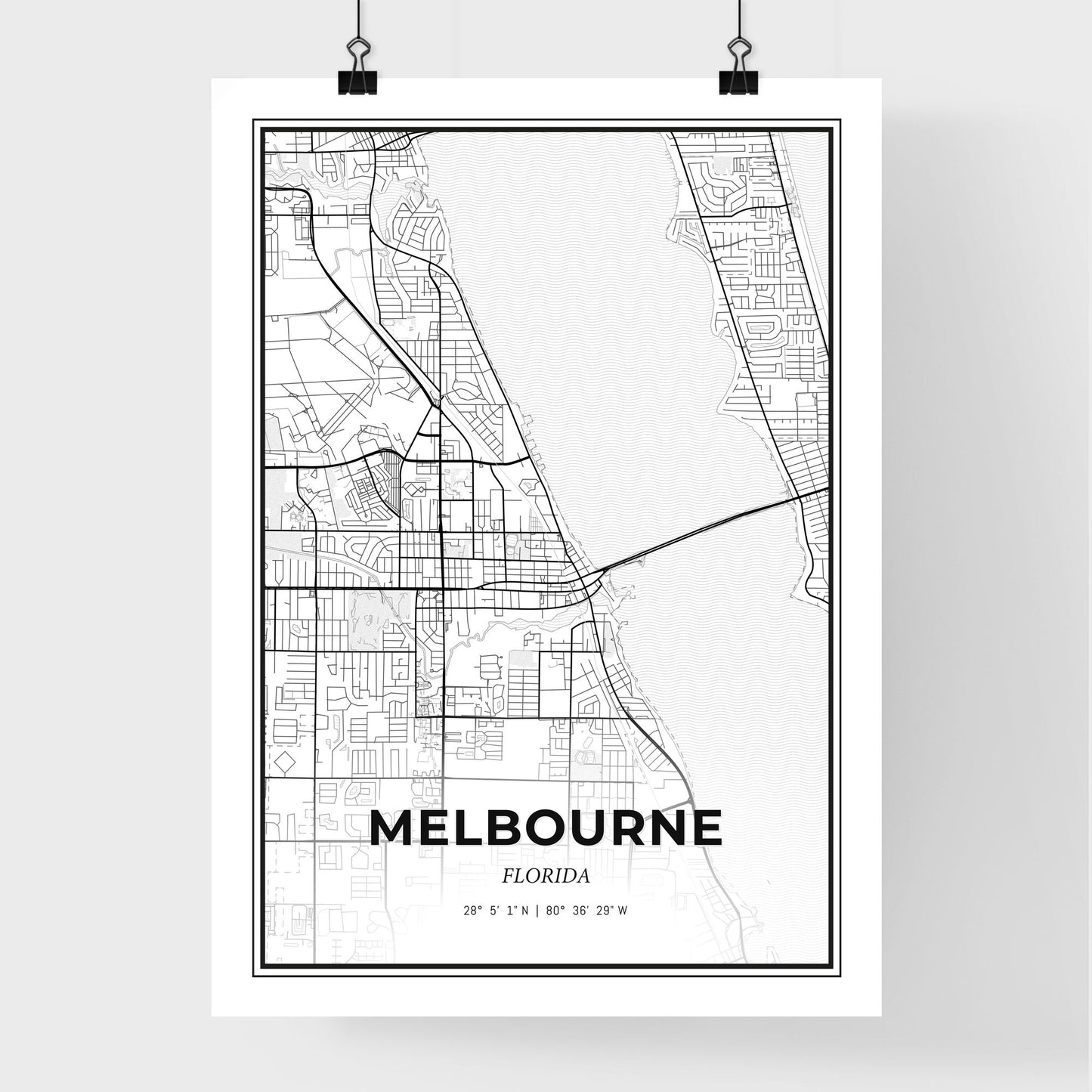 Melbourne Florida - Premium City Map Poster