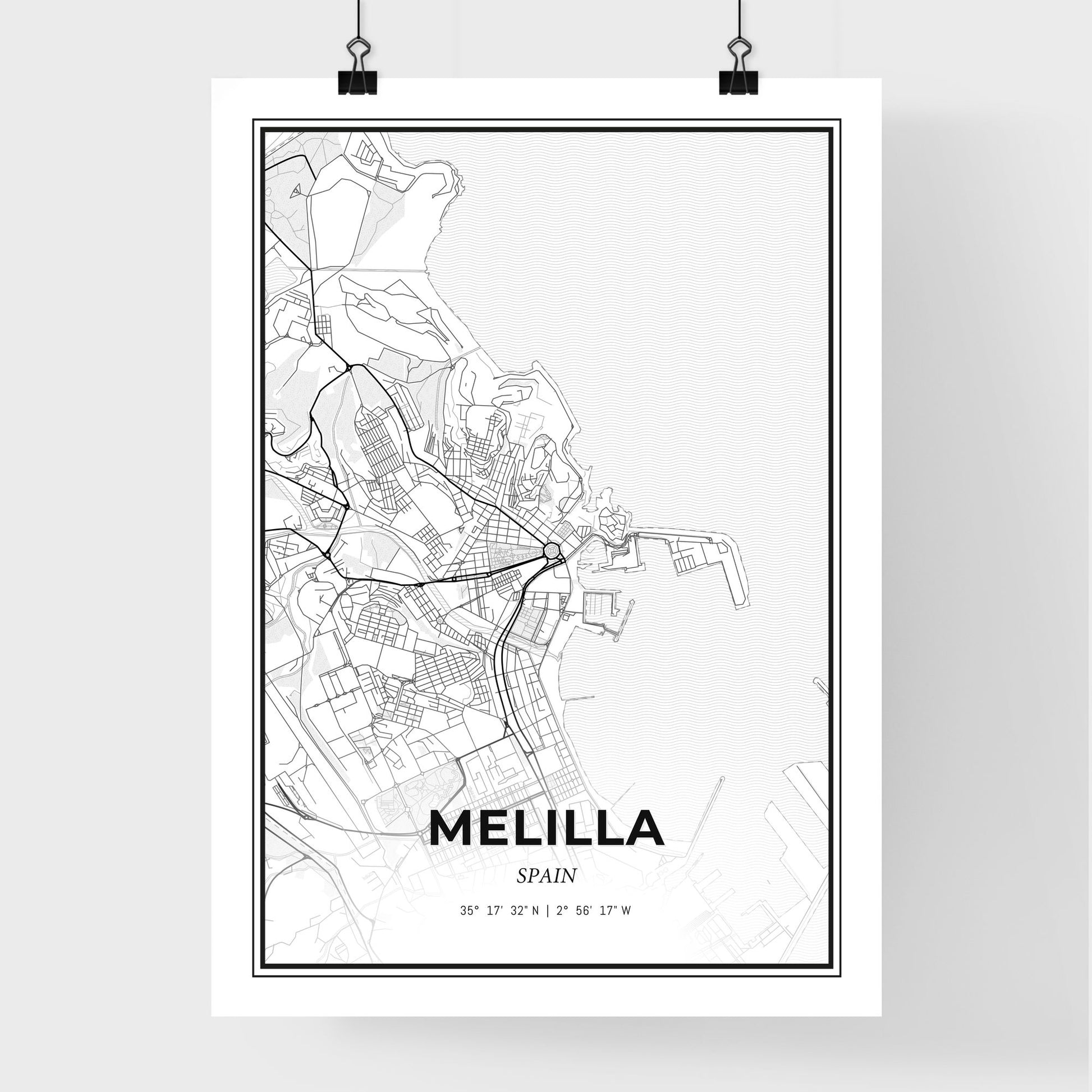 Melilla Spain - Premium City Map Poster