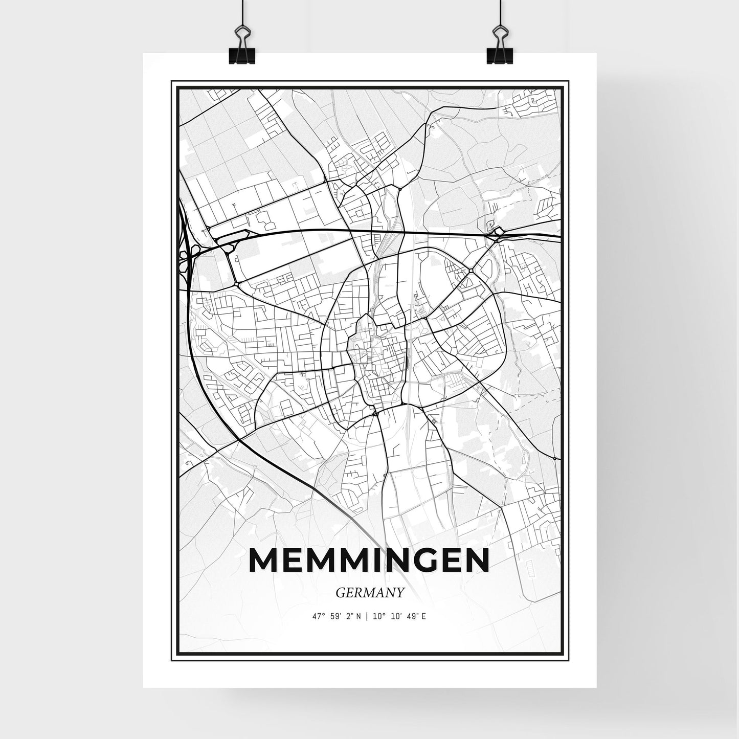 Memmingen Germany - Premium City Map Poster