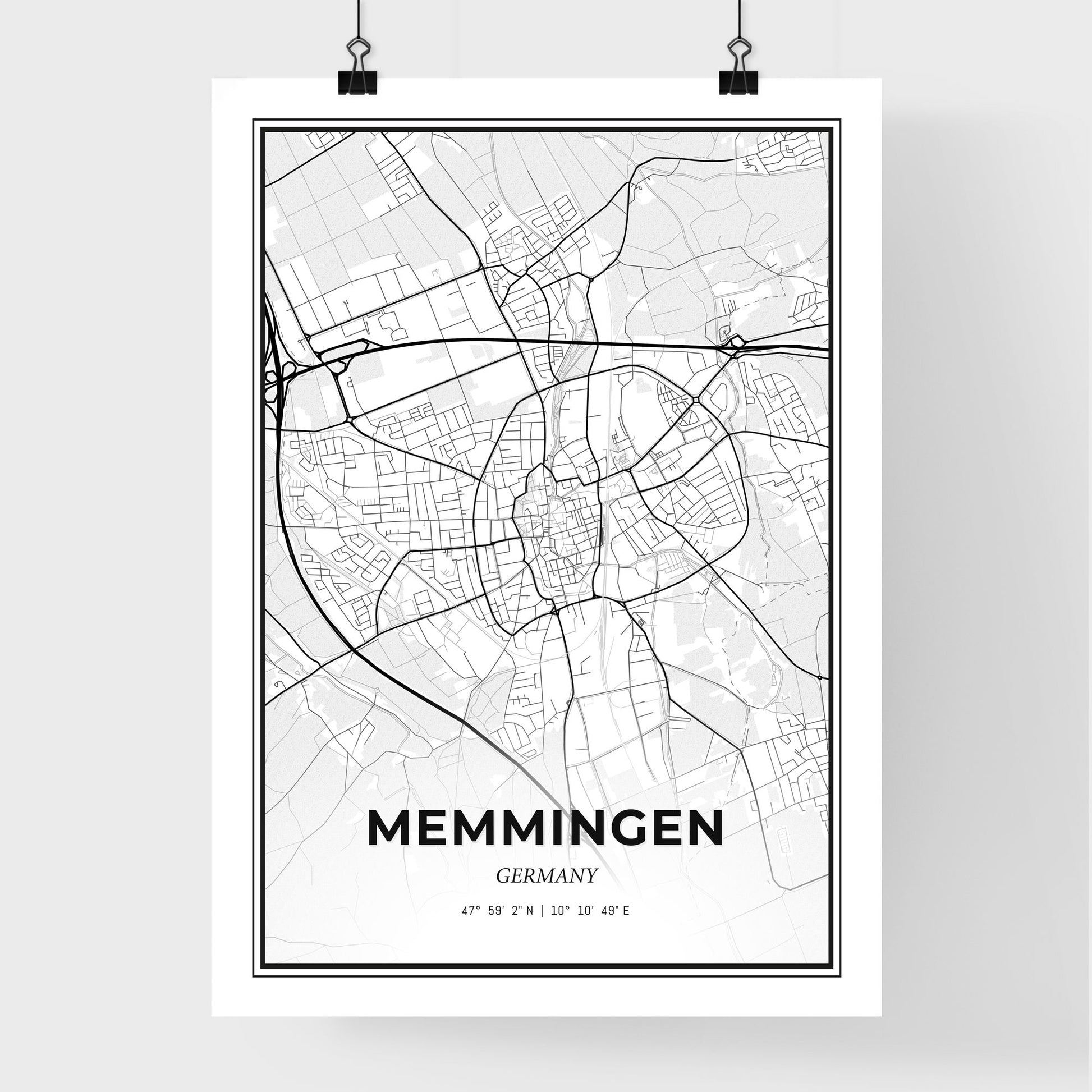 Memmingen Germany - Premium City Map Poster