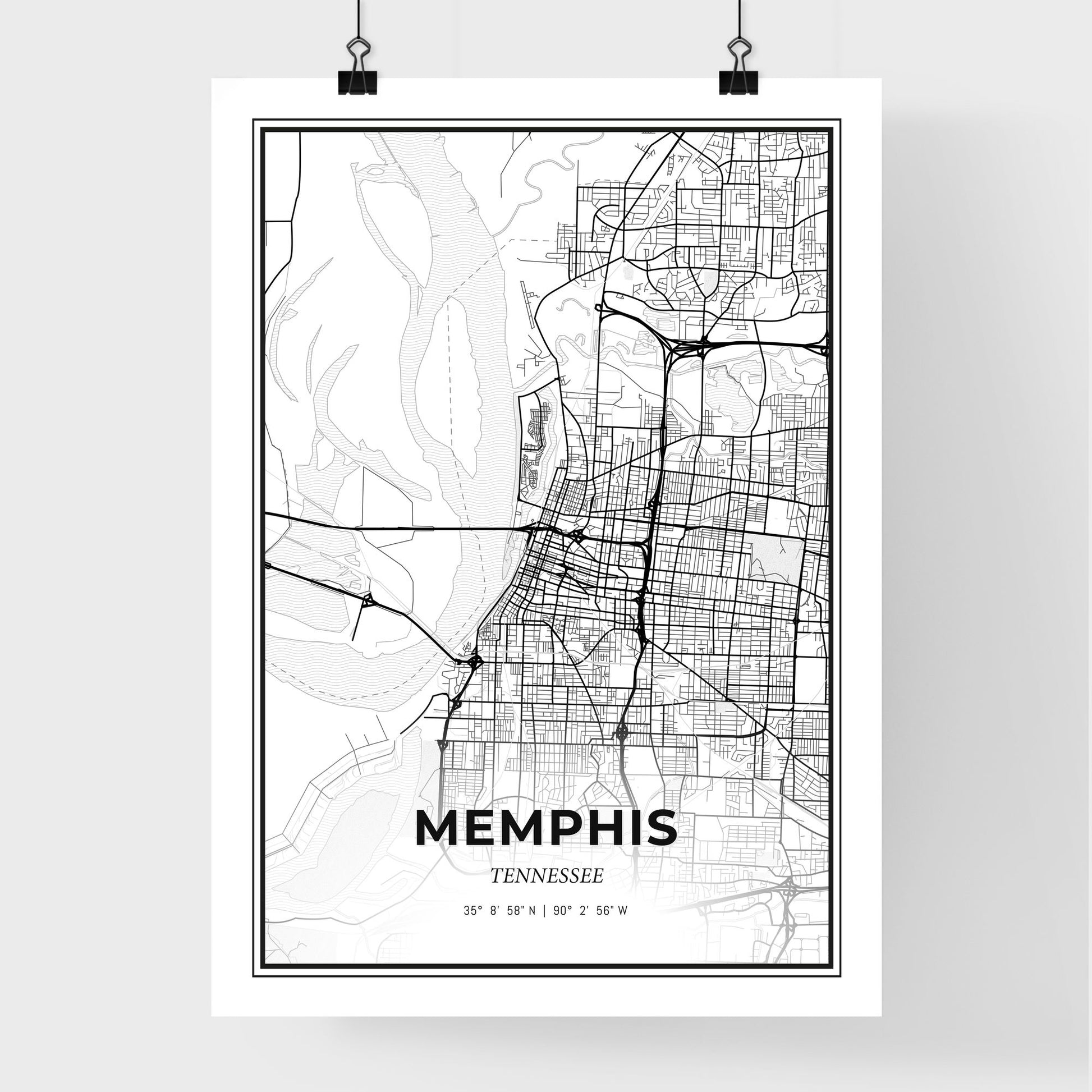 Memphis Tennessee - Premium City Map Poster