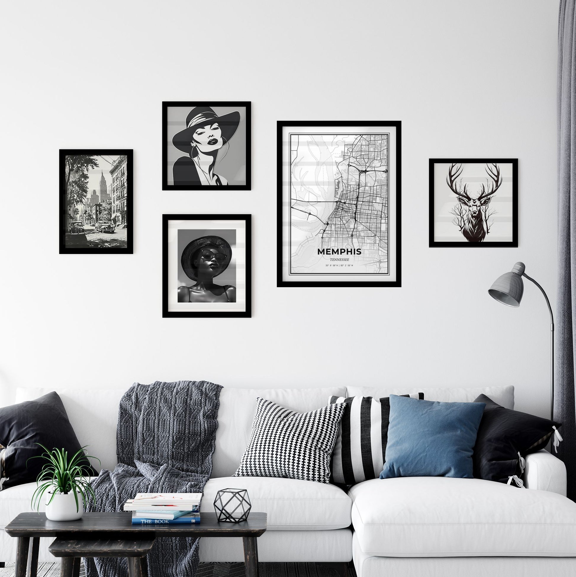 Memphis Tennessee - Minimal City Map Interior