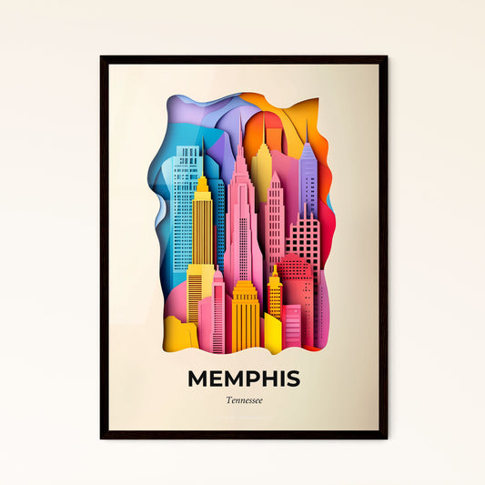 Vivid Memphis, Tennessee - a cityscape with a rainbow colored background