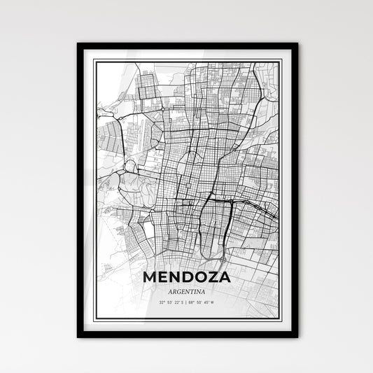 Mendoza Argentina - Scandinavian Style City Map for Modern Home Decor