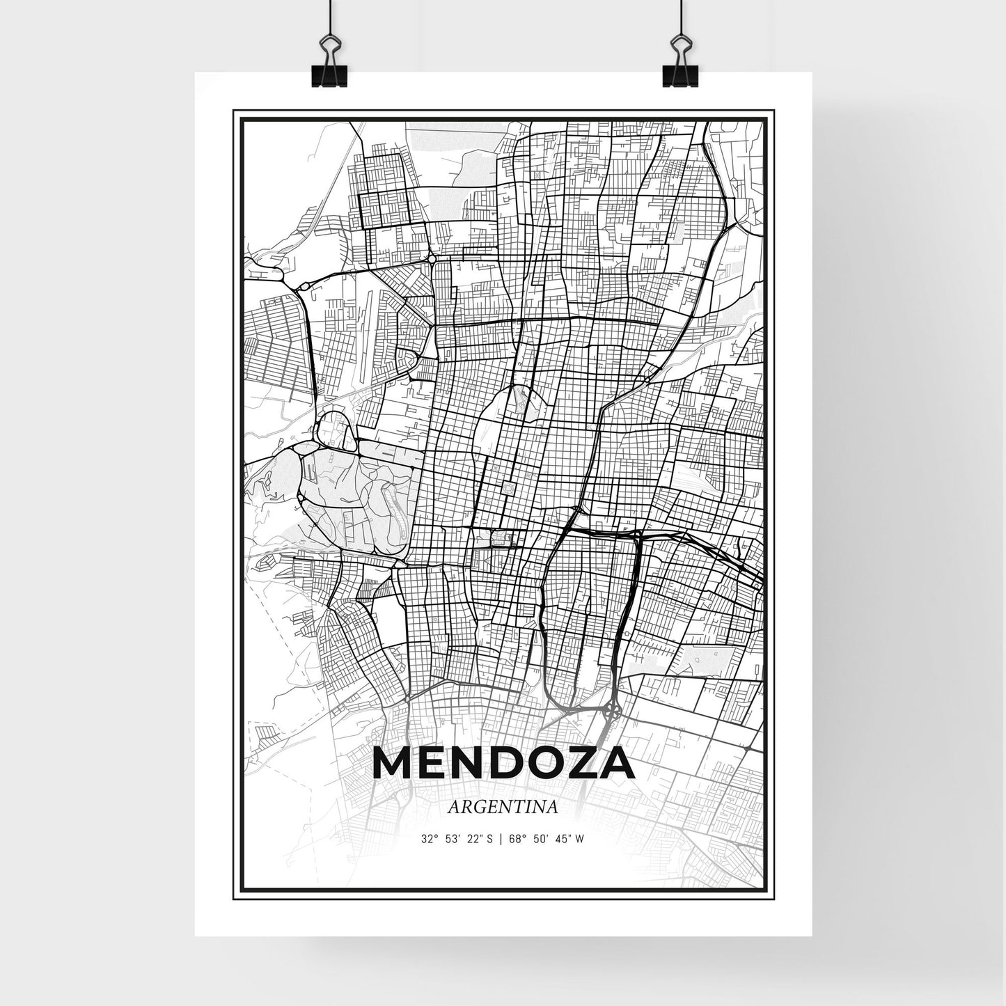 Mendoza Argentina - Premium City Map Poster