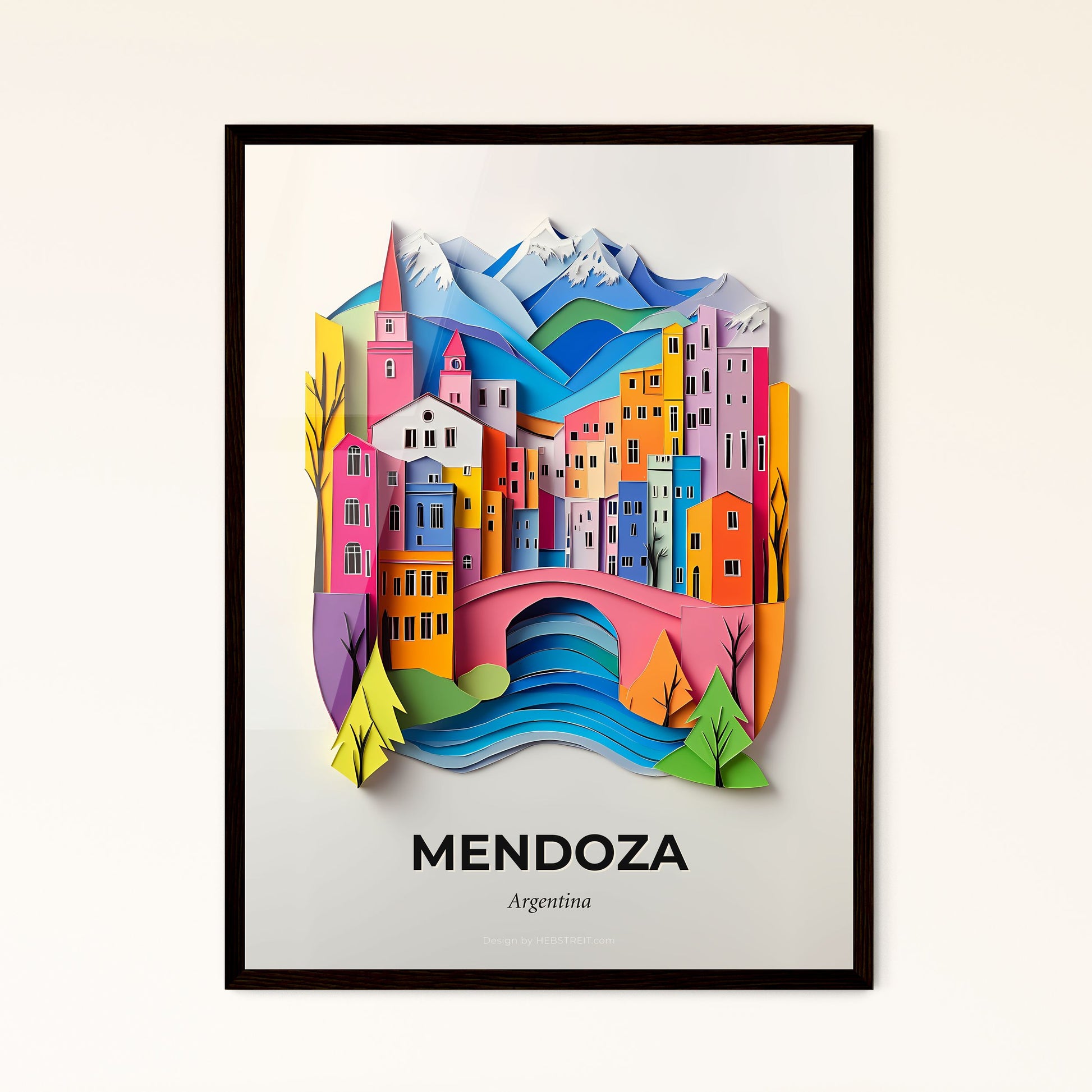 Vivid Mendoza, Argentina - a paper cut of a city with a bridge