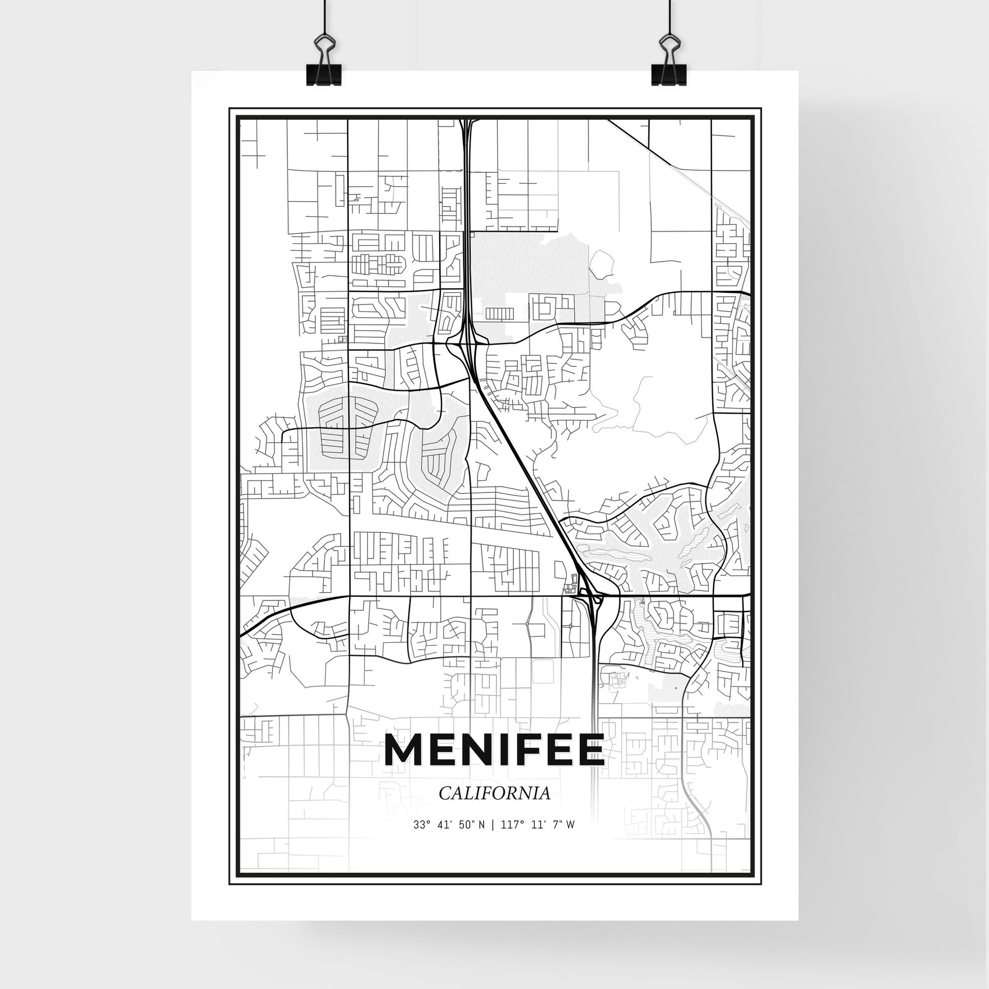 Menifee California - Premium City Map Poster